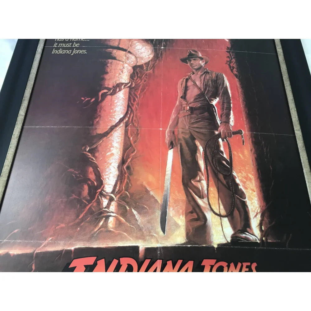 Original 1984 Indiana Jones Temple of Doom Framed Movie Poster - First Issue 27x40 - Perfect for Home Theater Decor, Movie Memorabilia Collection & Gift for Film Fans