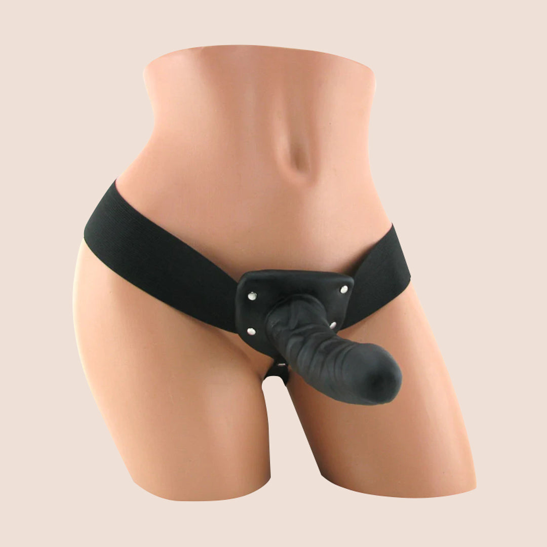 Fetish Fantasy Series Limited Edition Hollow Strap-On Dildo with Comfortable Elastic Harness - Perfect for Couples Play, Role Reversal & BDSM Scenes