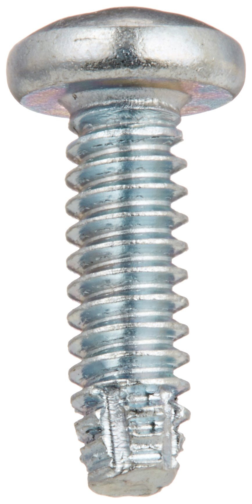 Small Parts 0406FPP Zinc Plated Steel Thread Cutting Screw, Pan Head Phillips Drive Type F, #4-40 Thread, 3/8
