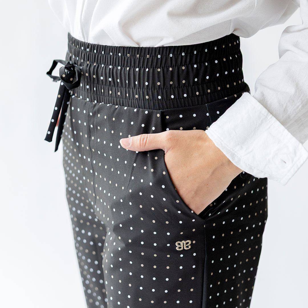 Audrey Wide Leg Pants with Polka Dot Print - Stylish High Waisted Palazzo Pants for Women | Perfect for Office, Casual Outings & Special Occasions