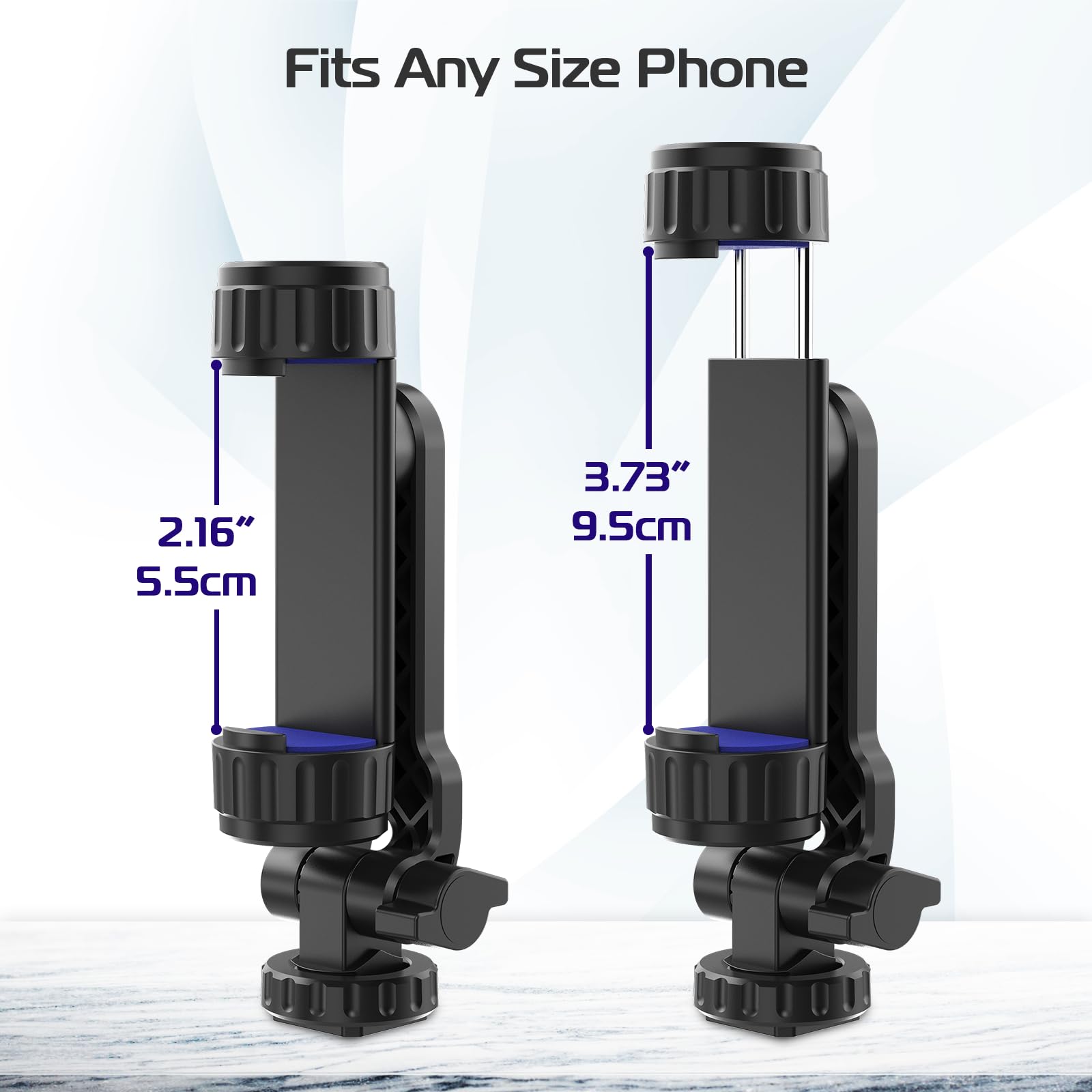 Universal Phone Tripod Mount with 2 Cold Shoes - 360° Rotating & 180° Tilting Smartphone Holder for iPhone, Samsung & All Phones - Perfect for Vlogging, Live Streaming & Photography