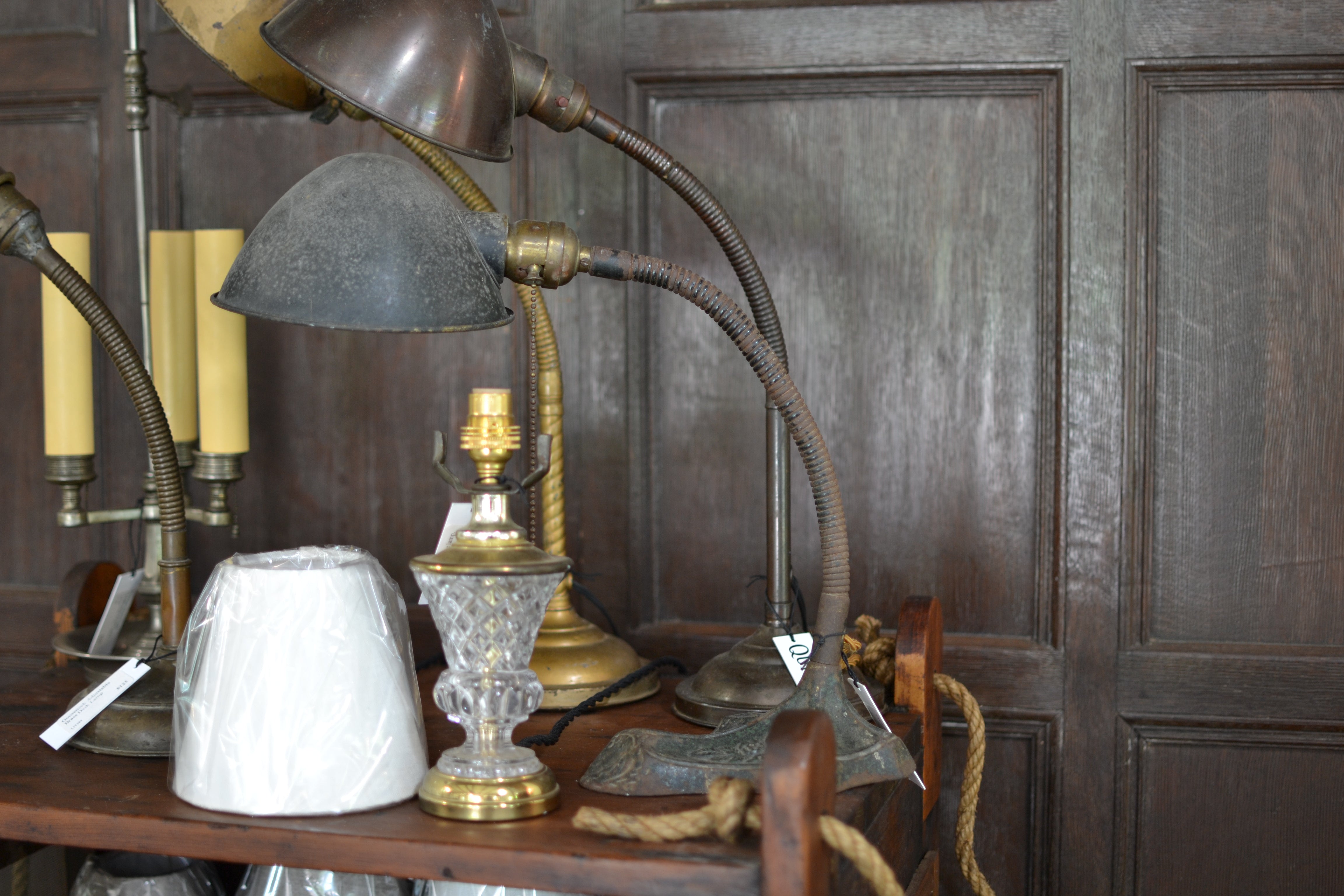 Vintage Desk Lamp by S. Robert Schwartz & Bro - Antique Brass Adjustable Office Light for Home Study, Reading Nook, or Classic Decor