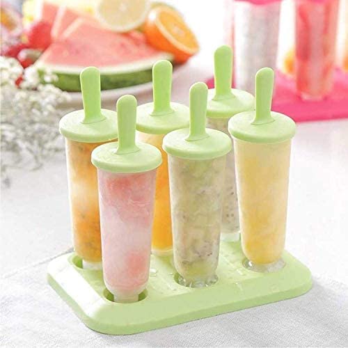Zollyss Round Shaped Popsicle Molds Set - 6 Pack BPA Free Ice Pop Maker for Kids & Adults | Perfect for Summer Treats, Birthday Parties & Family Fun