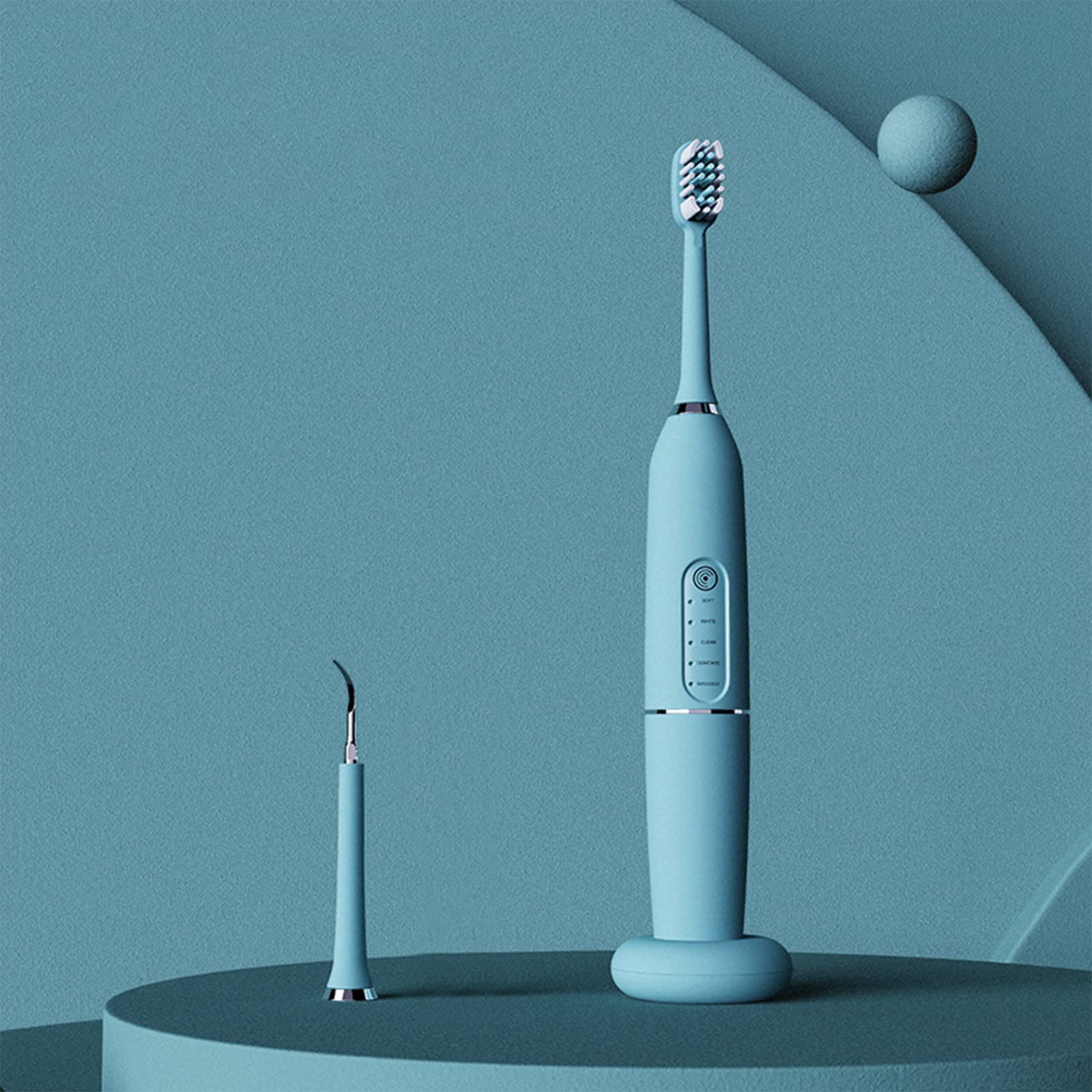 Electric Toothbrush - Ultrasonic 2-in-1 Toothbrush with 5 Cleaning Modes, IPX6 Waterproof & Wireless Charging, Replaceable Brush Heads for Deep Cleaning - Perfect for Travel, Home & Family Oral Care
