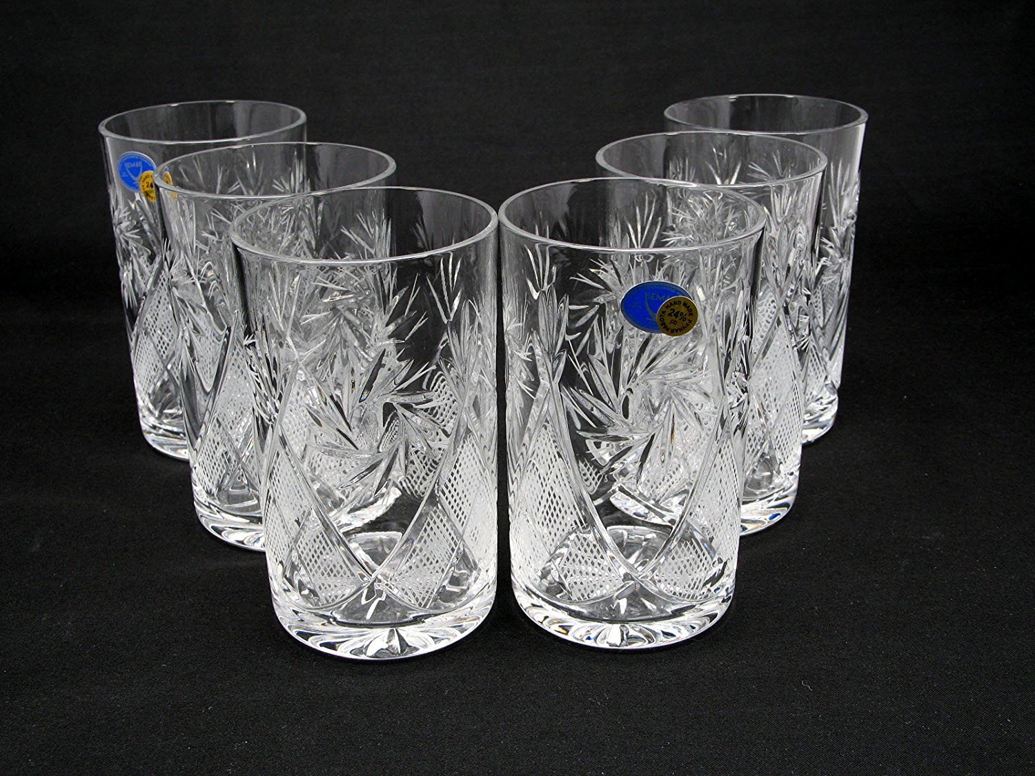 Premium Russian Cut Crystal Drinking Glasses - 8 oz Clear Glass Cups for Tea & Coffee - Perfect for Metal Glass Holder Podstakannik - Elegant Tea Time, Russian Tea Ceremony & Home Entertaining