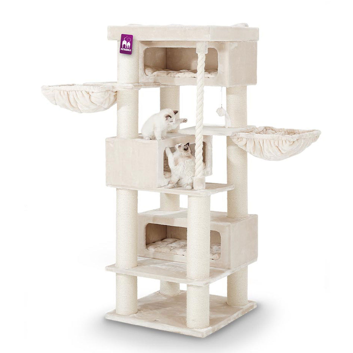 Lucky Rebels Turnpike 200cm Cat Tree - Multi-Level Cat Condo with Scratching Posts & Perches for Indoor Cats | Perfect for Play, Rest & Climbing in Home or Office