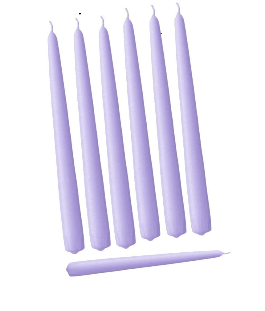 Premium Unscented Pale Lavender Taper Candles - Hand-Dipped, Dripless & Smokeless - 10 Inch Elegant Candles (Pack of 144) - Perfect for Weddings, Restaurants & Home Decor