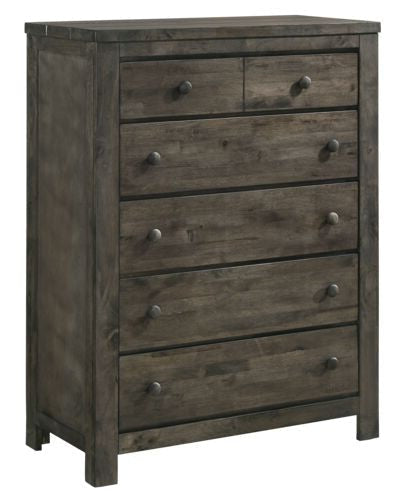 5-Piece King Bedroom Set in Grey - Modern Bed Frame, Nightstands & Dresser for Cozy Cabin Retreats & Master Suites