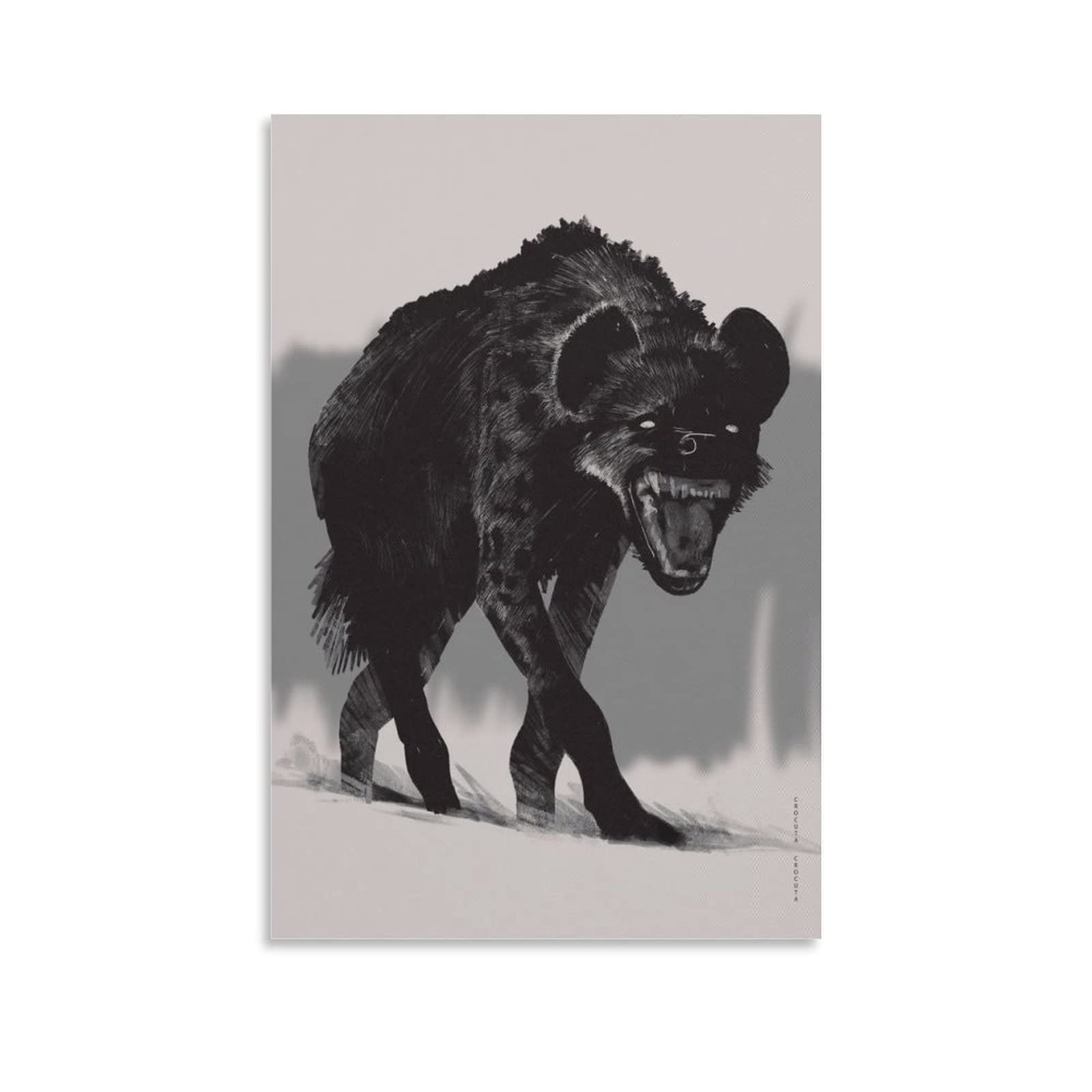 Hyena Canvas Wall Art - 12x18 Inch (30x45cm) Animal Poster for Home Decor, Kids Room & Bedroom - Perfect for Wildlife Lovers & Nursery Decor