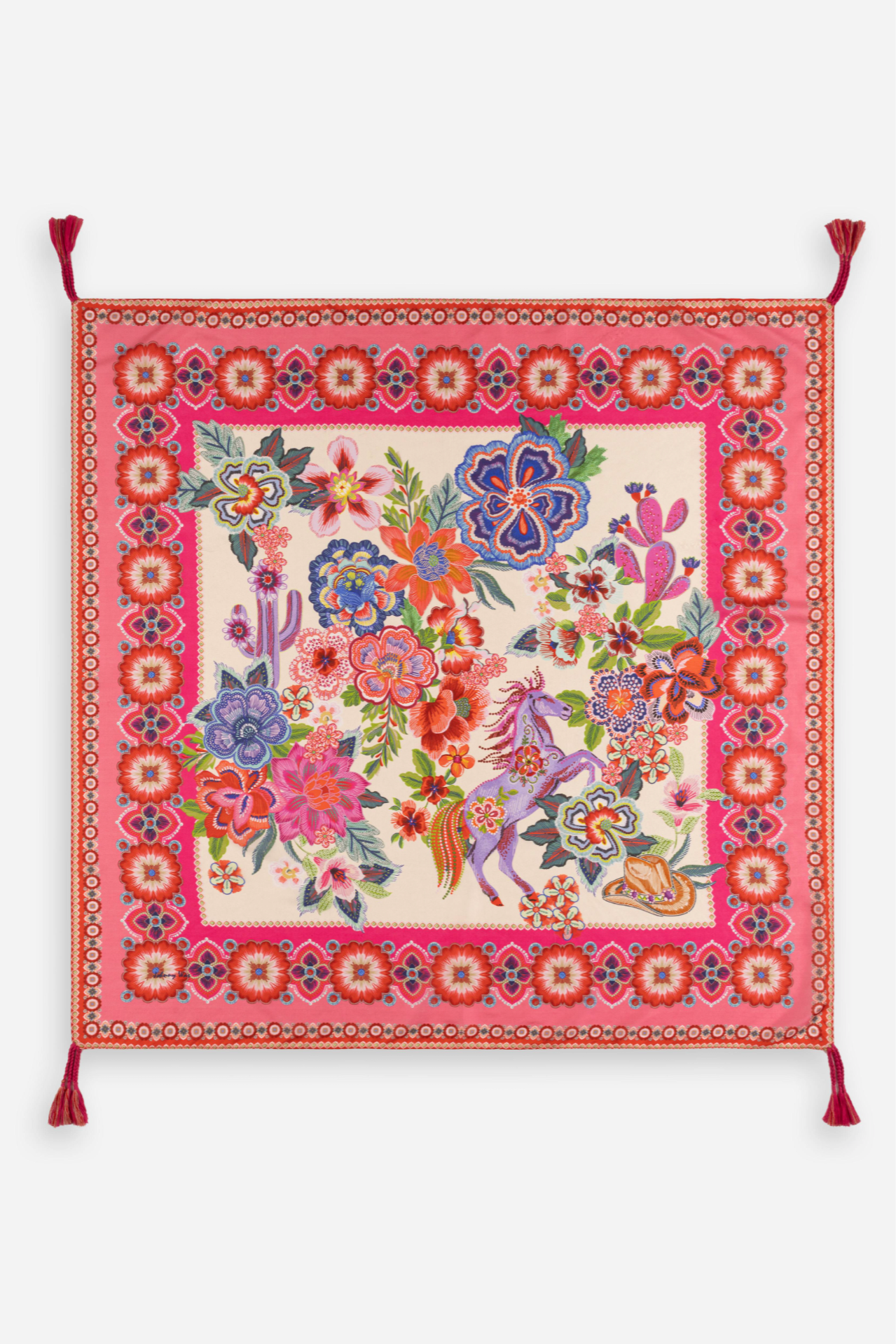 Johnny Was Kallie Silk Scarf - Elegant Floral Print Womens Fashion Accessory for Casual, Office & Special Occasions