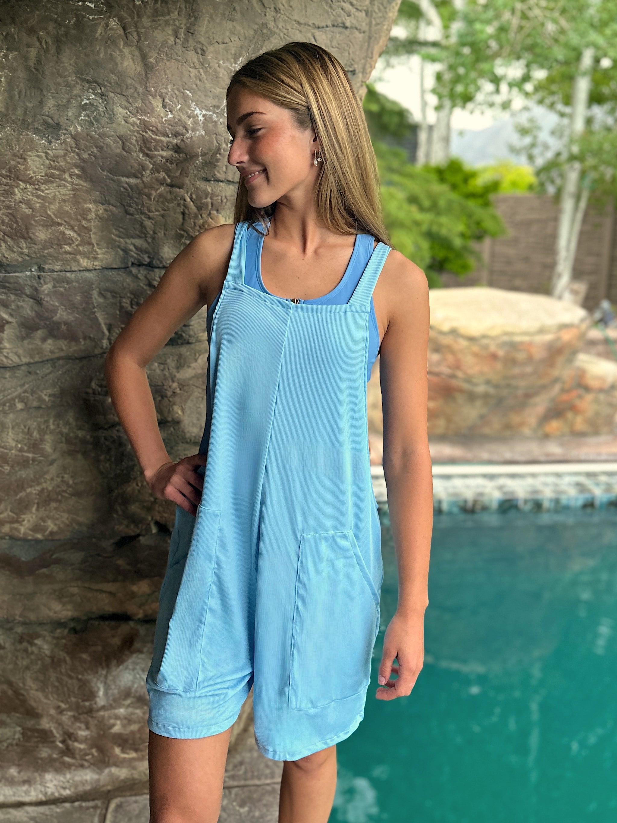 Blue Romper for Women - Stylish & Comfortable Jumpsuit for Casual Wear | Perfect for Summer Outings & Beach Vacations