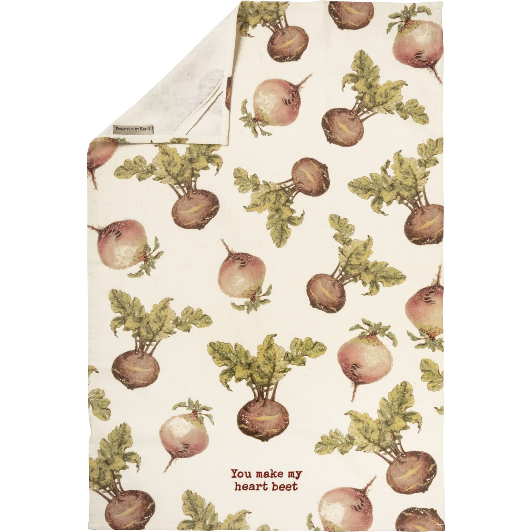 Organic Cotton Kitchen Towel Set - Super Absorbent & Soft for Dishes, Hands & Cleaning - Perfect for Cooking, Baking & Home Decor - Heart Beet Design