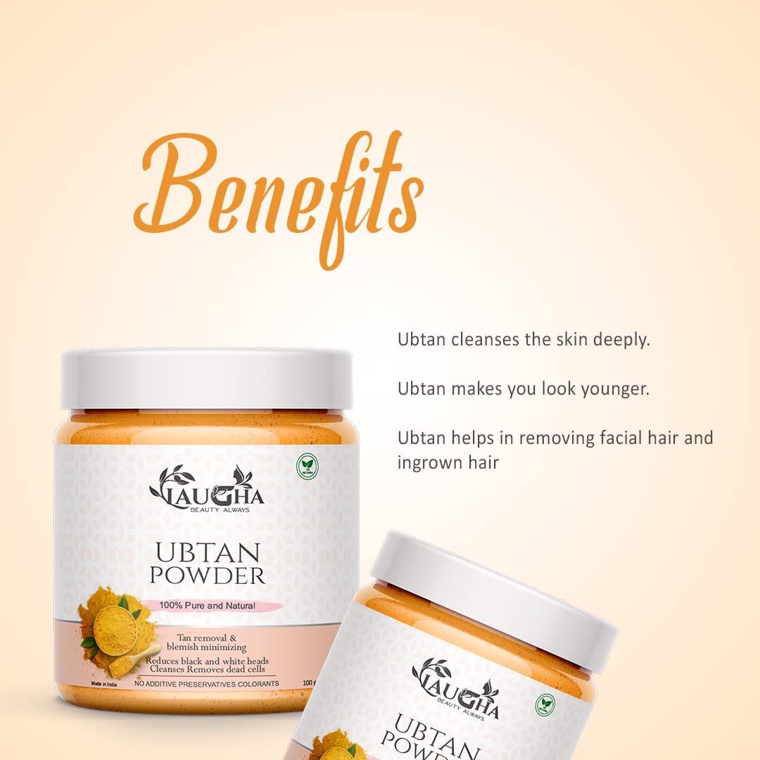 Laugha Pure Organic Haldi Ubtan Powder Face & Body Pack (Bridal Special) - Skin Brightening, Tan Removal, Glow Booster, Dead Skin Exfoliator, Turmeric Moisturizer - 100g (Pack of 2, 200g) | Perfect for Bridal Glow, Pre-Wedding Care & Daily Radiance Routine