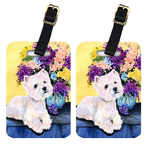 Caroline's Treasures SS8291BT Set of 2 Large Multicolor Westie Dog Luggage Tags - Perfect for Travel, Suitcases & Pet Identification