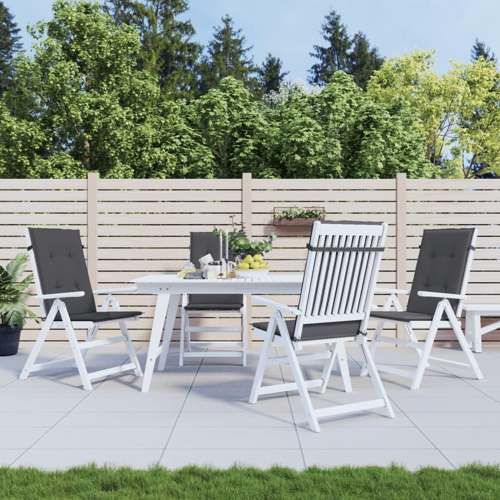 vidaXL Outdoor Highback Chair Cushions Set of 4 - Waterproof 100% Polyester Fabric, 47.2