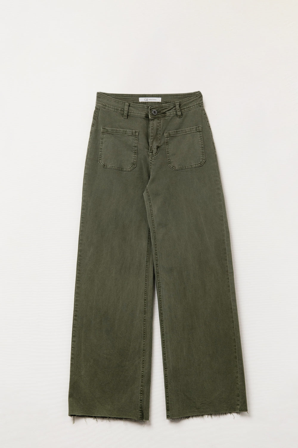 Khaki Wide Leg Pants with Front Pockets - Comfortable Casual Trousers for Women, Perfect for Office Wear, Travel & Everyday Outfits