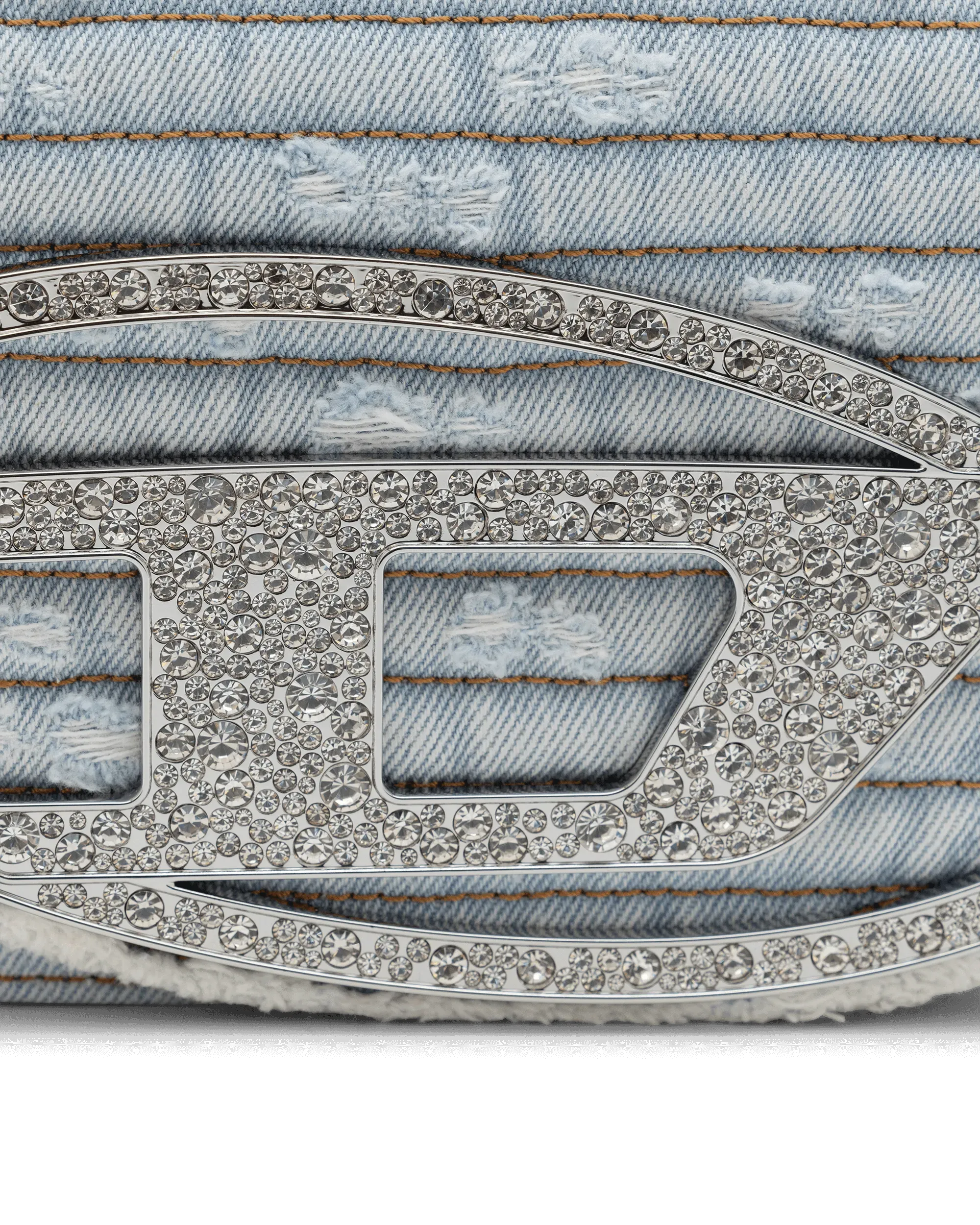 1DR Small Denim Crystal Shoulder Bag - Stylish Women's Crossbody Purse for Daily Use, Parties & Date Nights