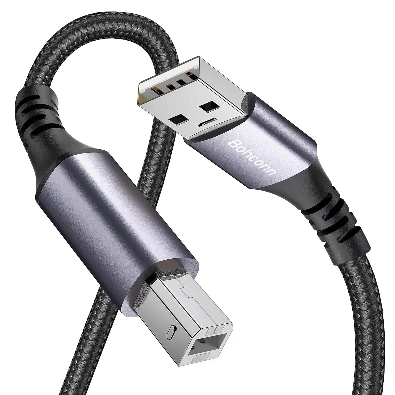 Bohconn 3M USB 2.0 Printer Cable - Type A Male to B Male Scanner Cord for Canon, HP DeskJet/Envy, Lexmark, Dell, 3D Printers, Xerox & Samsung | High-Speed Data Transfer | Perfect for Home Office & Small Business Printing Needs