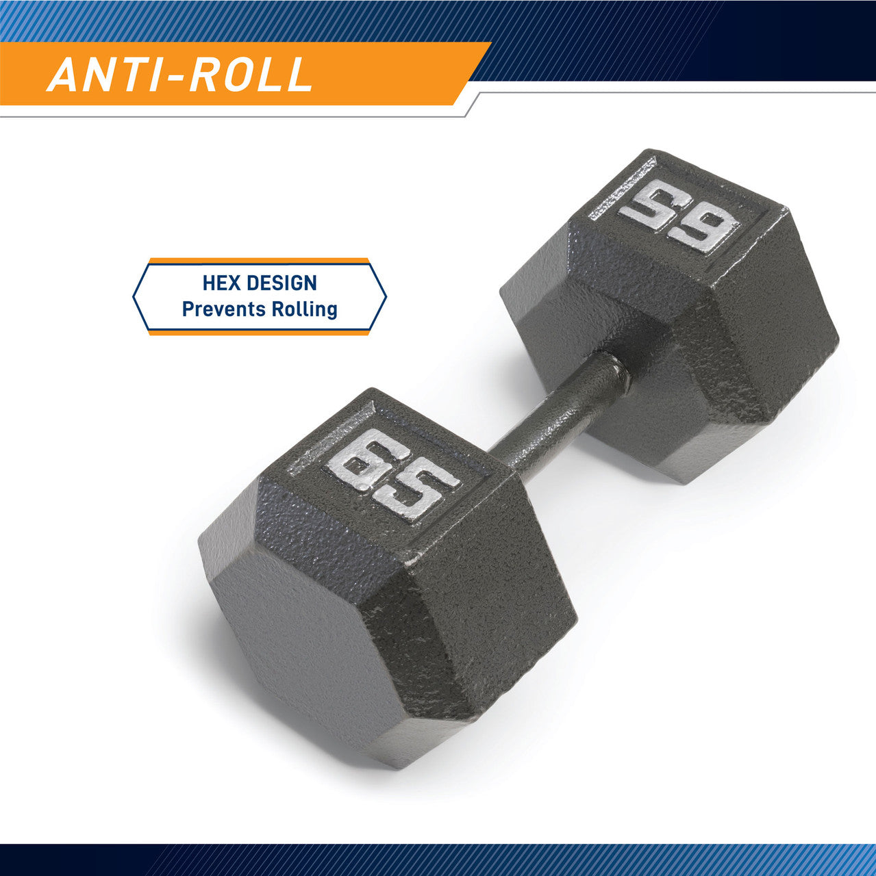 Marcy 65lb Hex Dumbbell Set - Premium Cast Iron Weight for Strength Training, Home Gym & CrossFit Workouts - Ideal for Muscle Building, Powerlifting & Fitness Enthusiasts