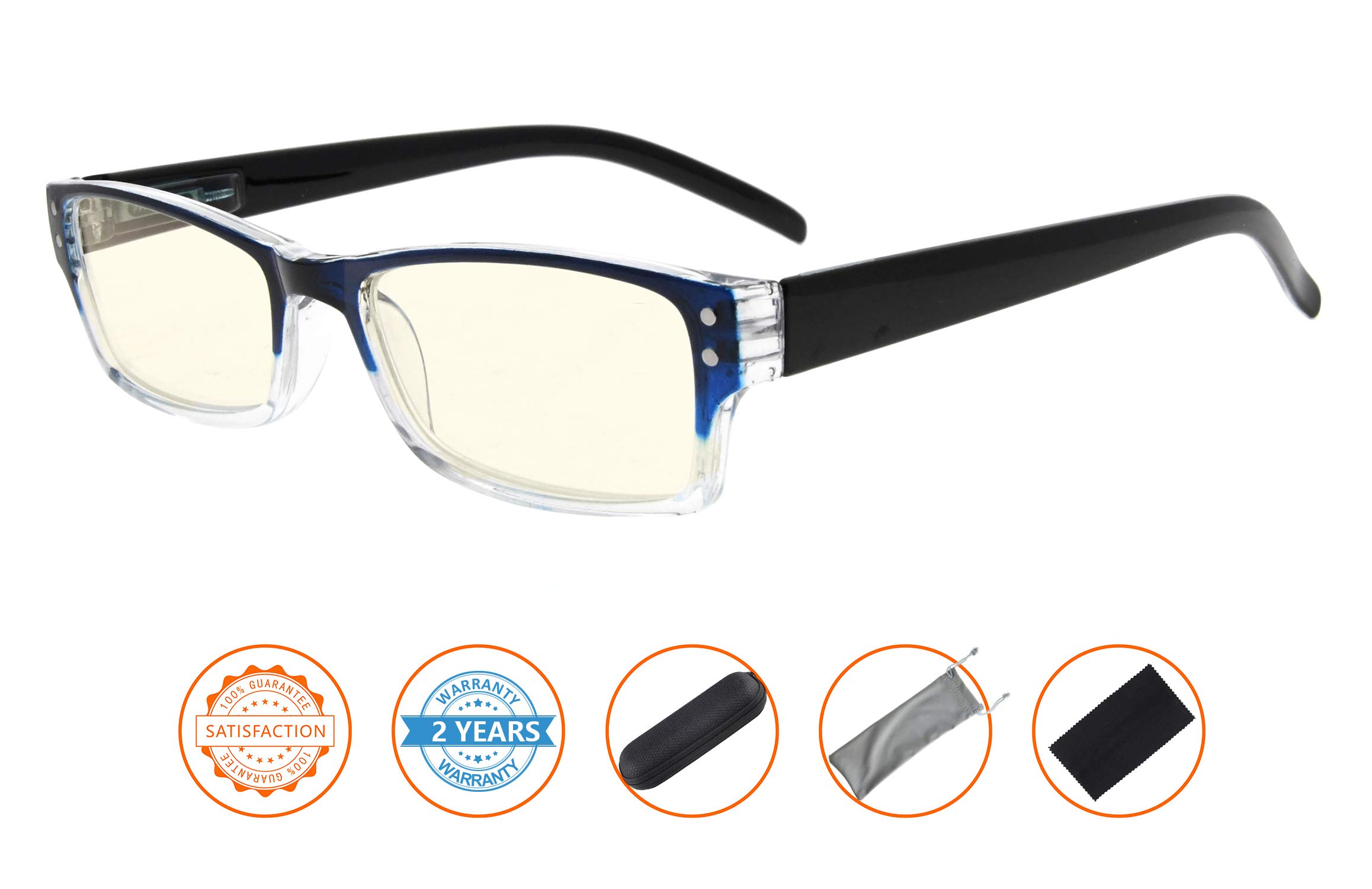CessBlu Blue Light Blocking Glasses for Computer & Screen Use - Anti Eyestrain Reading Glasses for Work, Gaming & Digital Eye Protection
