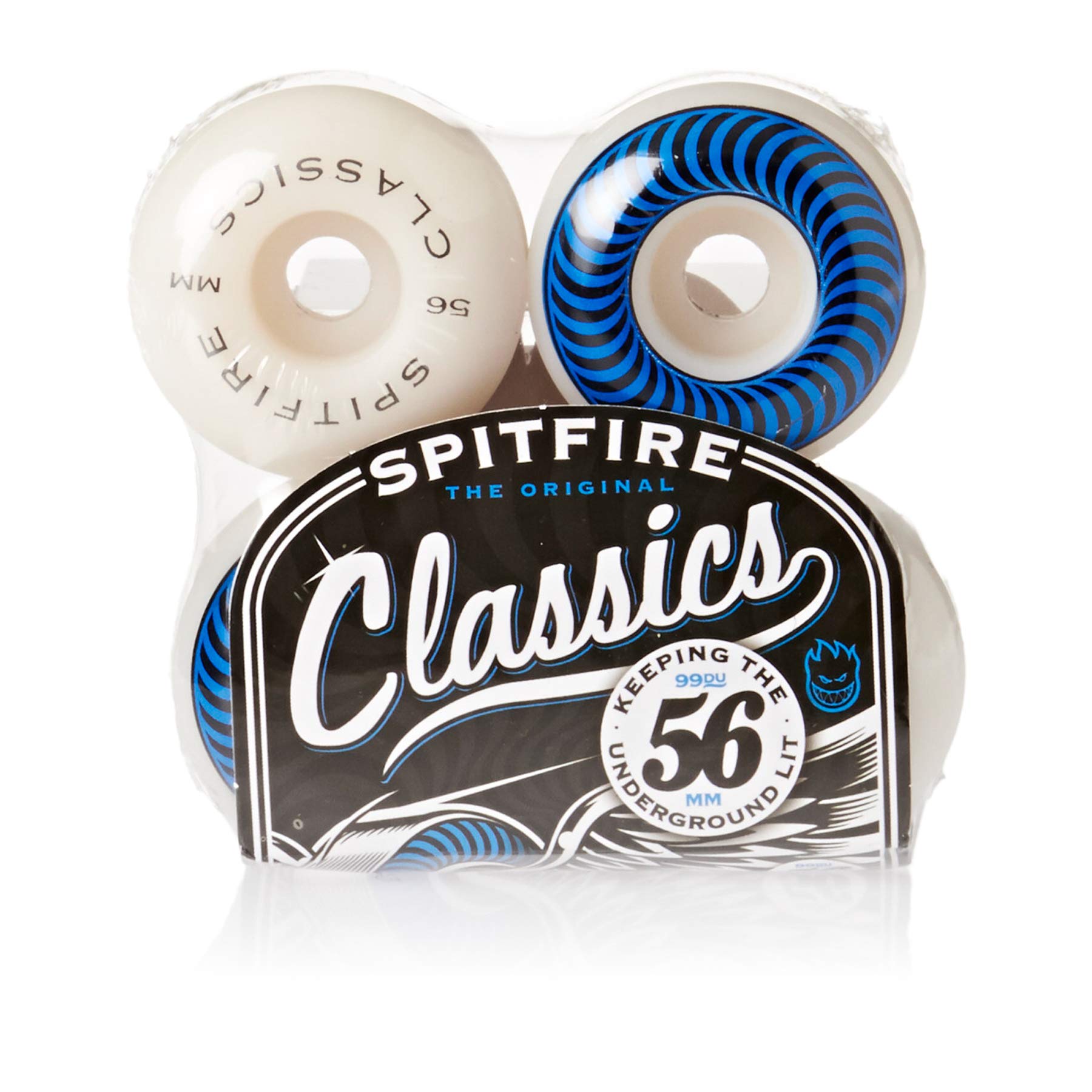 Spitfire Formula-Four Classic Skateboard Wheels 56mm - White - Unisex - High Performance for Street & Park Skating