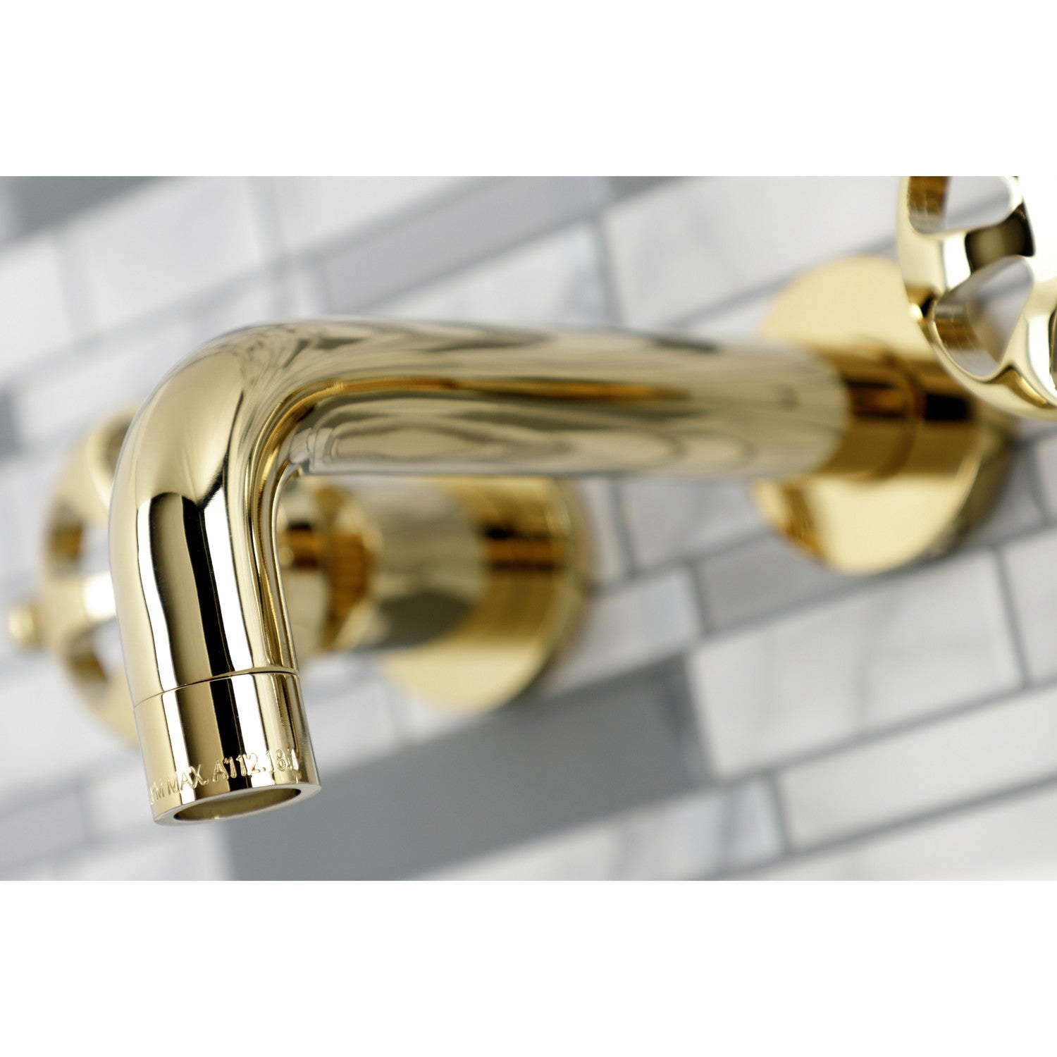 Belknap KS8122RX Double Handle 3 Hole Wall Mount Bathroom Faucet in Polished Brass - Perfect for Modern Bathroom Vanities and Spa-Like Showers