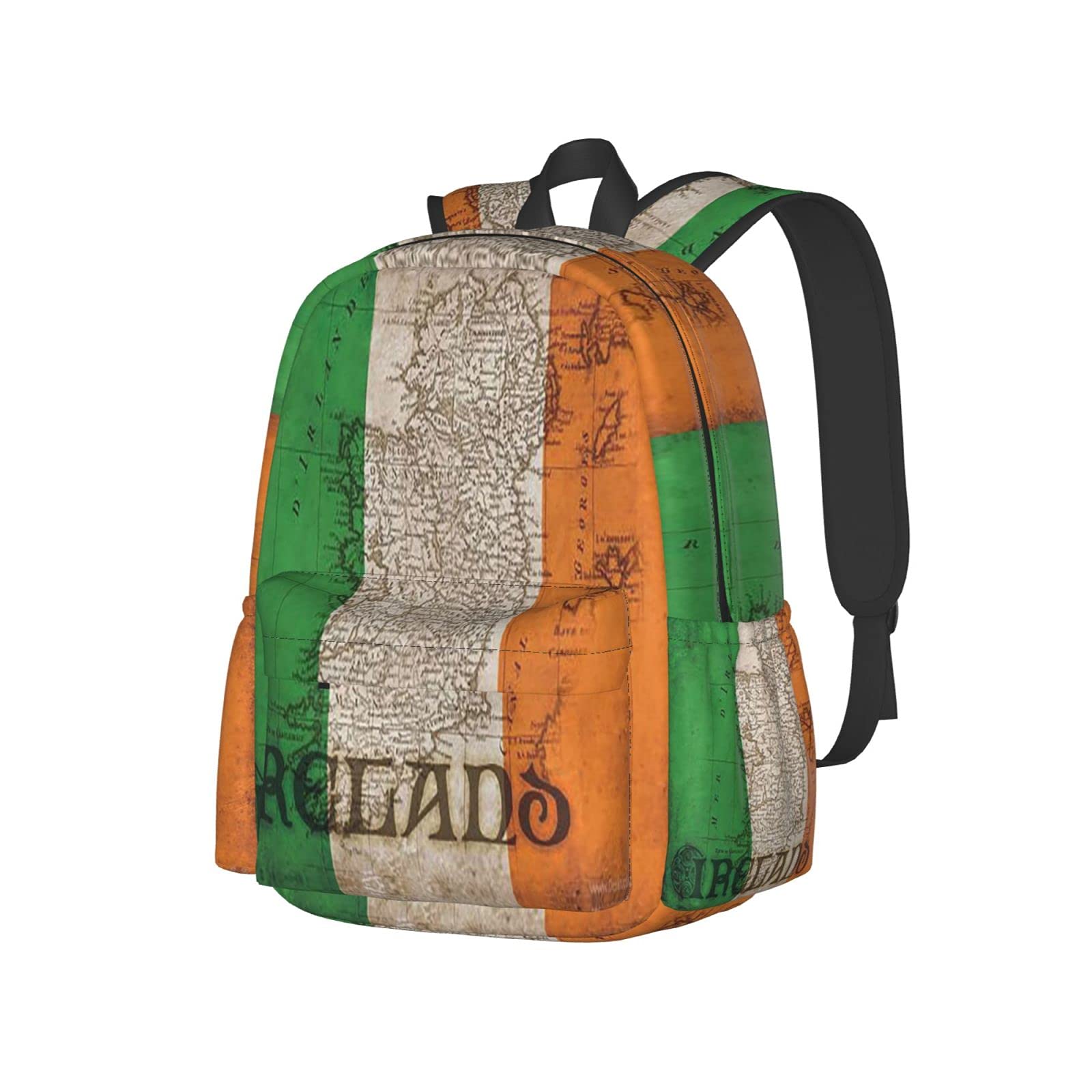 KiuLoam 17 Inch Vintage Ireland Flag Laptop Backpack - Waterproof School Bookbag, Travel Daypack for Men & Women - Perfect for College, Work, Hiking & Commuting