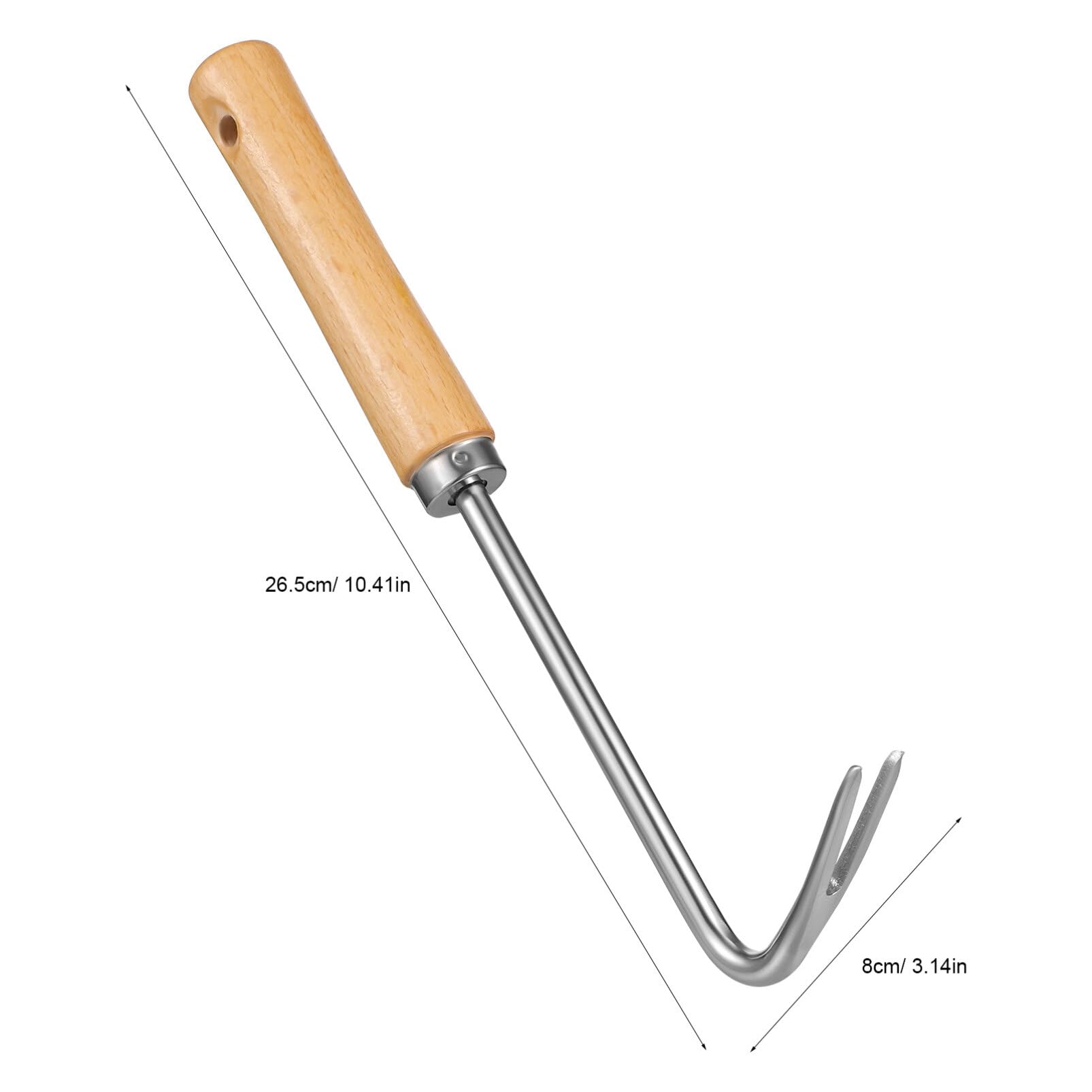Happyyami Hand Weeding Tool with Beech Wood Handle - Garden Weeder, Lawn Edging Tool, Hand Tiller for Yard Maintenance - Perfect for Gardening, Weed Removal, and Soil Cultivation
