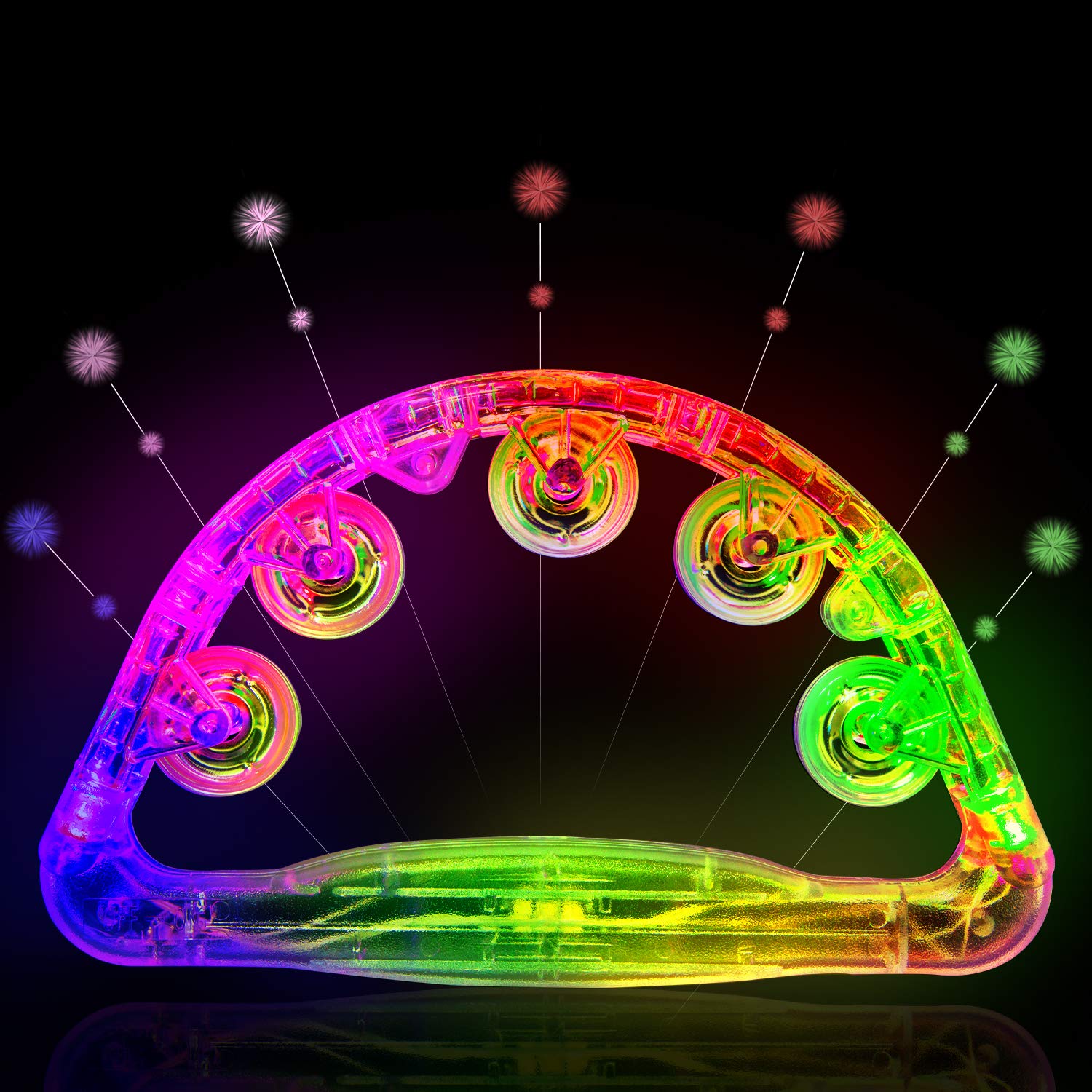 AYWEWII LED Tambourine - Light Up Musical Handheld Toy with Flashing Lights for Autism, Sensory Play, Parties & Gifts (Kids/Adults/Teens) - Perfect for Birthday Celebrations, Classroom Activities & Music Therapy