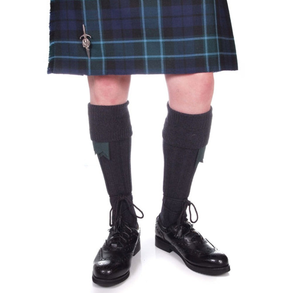 Men's Traditional Scottish Kilt Socks - Premium Wool Blend Charcoal Grey for Highland Dress & Costume Accessories | Perfect for Weddings, Ceilidhs & Scottish Events
