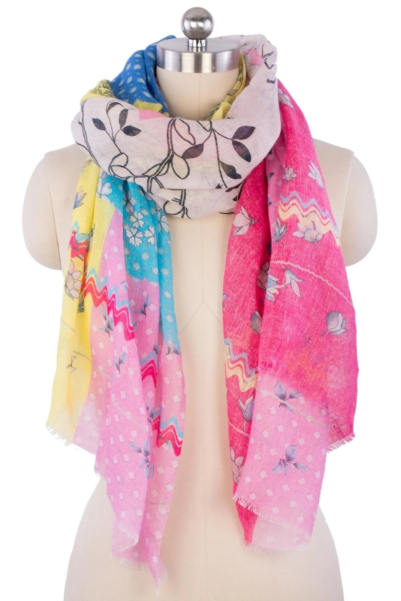 Happy Spring Scarf - Lightweight Floral Print Fashion Scarf for Women - Perfect for Spring Outfits, Easter Gifts & Outdoor Activities