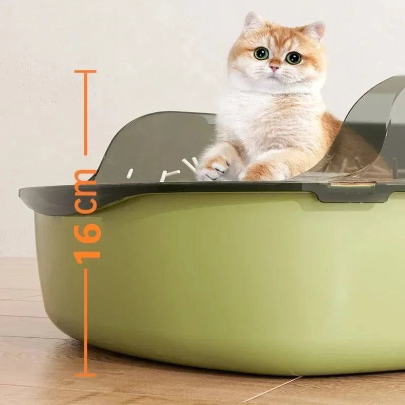 Semi-Enclosed Cat Litter Box with Odor Control - Privacy Hood for Indoor Cats - Perfect for Small Spaces & Apartments