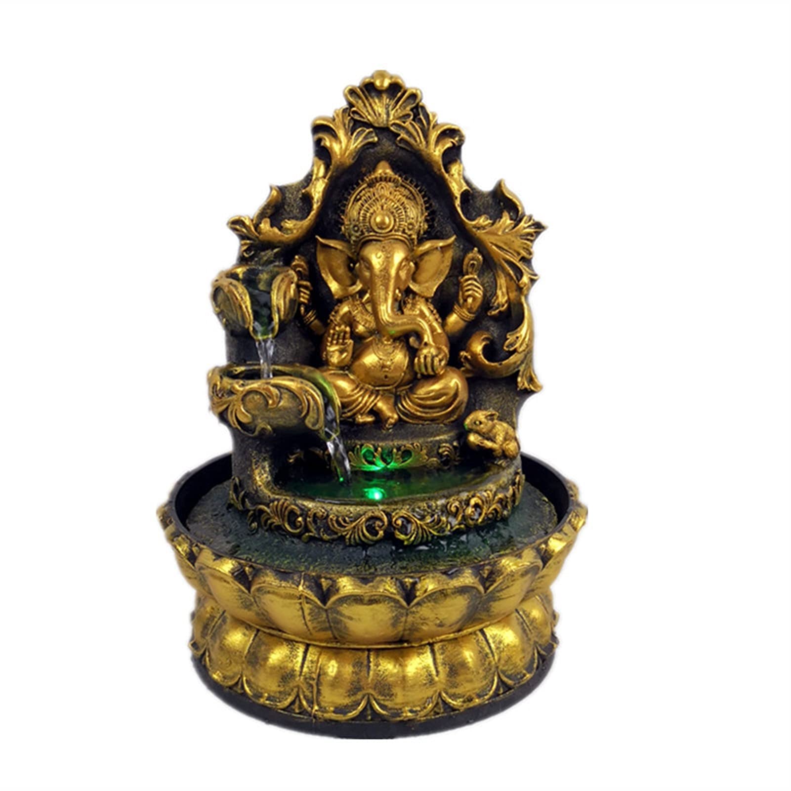 Liushop Tabletop Fountain - LED Desktop Waterfall with Feng Shui Statue for Home & Office Decor | Indoor Relaxation Water Feature, Zen Meditation Decor, Lucky Home Ornament | Perfect for Living Room, Bedroom, Office Desk & Meditation Space