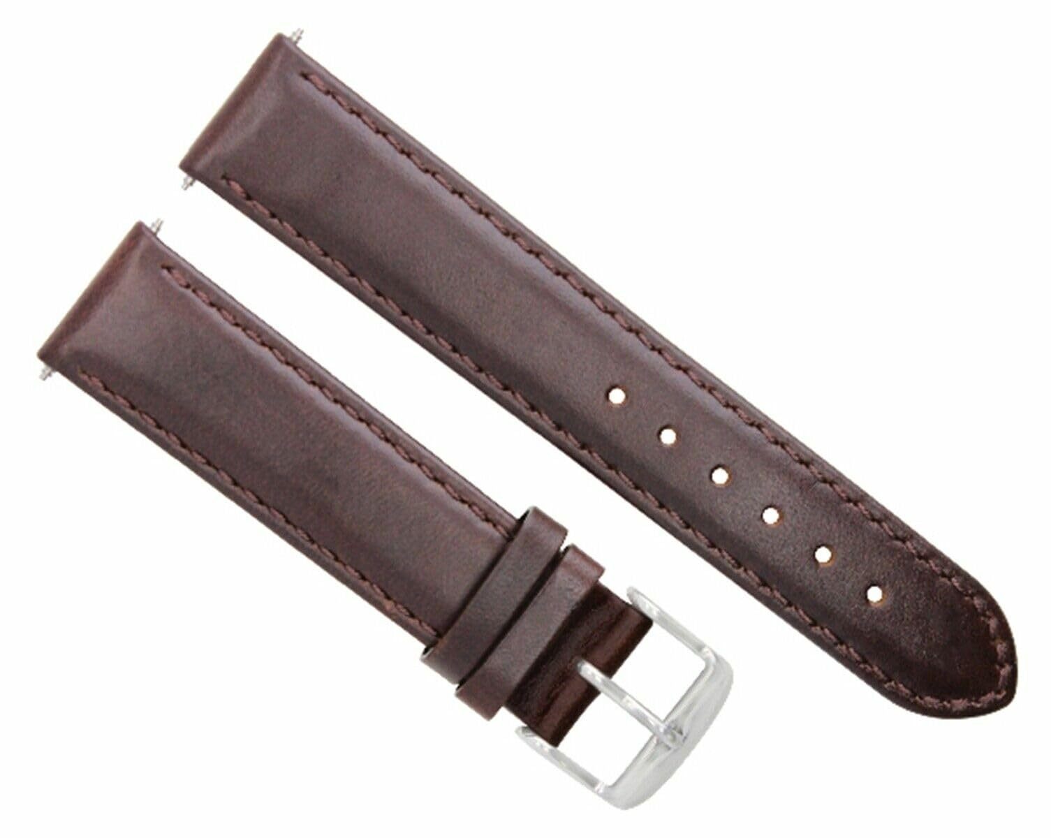 24mm Smooth Leather Watch Band Strap - Compatible with Kenneth Cole Watches - Dark Brown Replacement Strap for Men & Women - Perfect for Business, Casual & Formal Wear