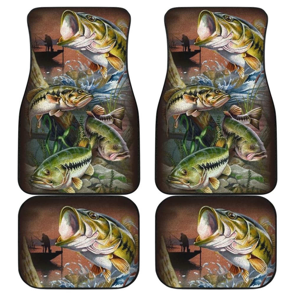 Premium Bass Fishing Car Floor Mats - Non-Slip, Waterproof & Durable - Perfect Gift for Anglers & Outdoor Enthusiasts - Ideal for Trucks, SUVs & Boats