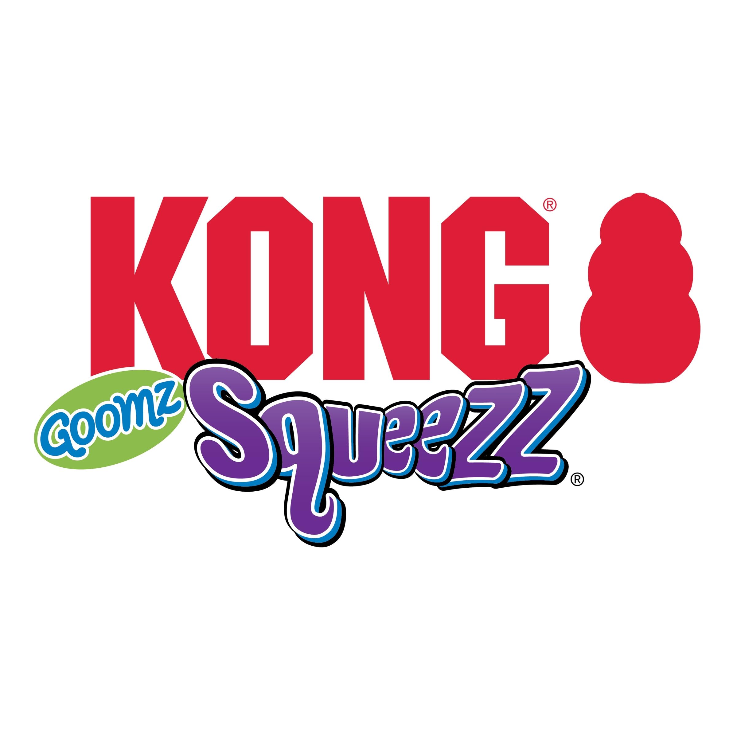 Kong Squeezz Goomz Ball Dog Toy - Large Durable Chew Toy for Aggressive Chewers, Interactive Play & Training - Perfect for Fetch, Tug of War & Mental Stimulation