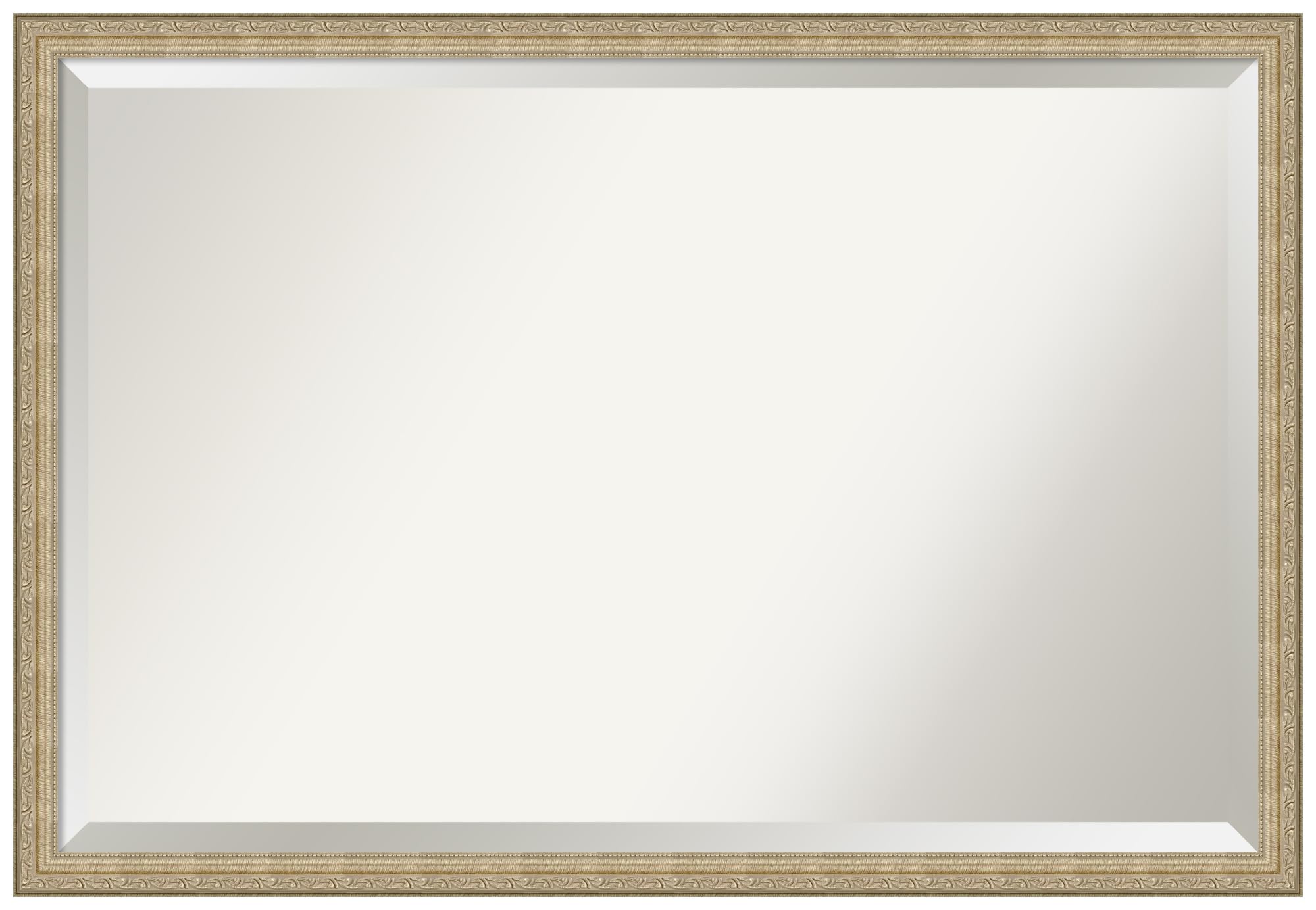 Amanti Art 26x38 Inch Champagne Wall Mirror - Large Traditional Frame with Beveled Edge for Bathroom & Living Room Decor - Hangs Horizontally or Vertically - Perfect for Vanity, Entryway, and Bedroom Accent Wall