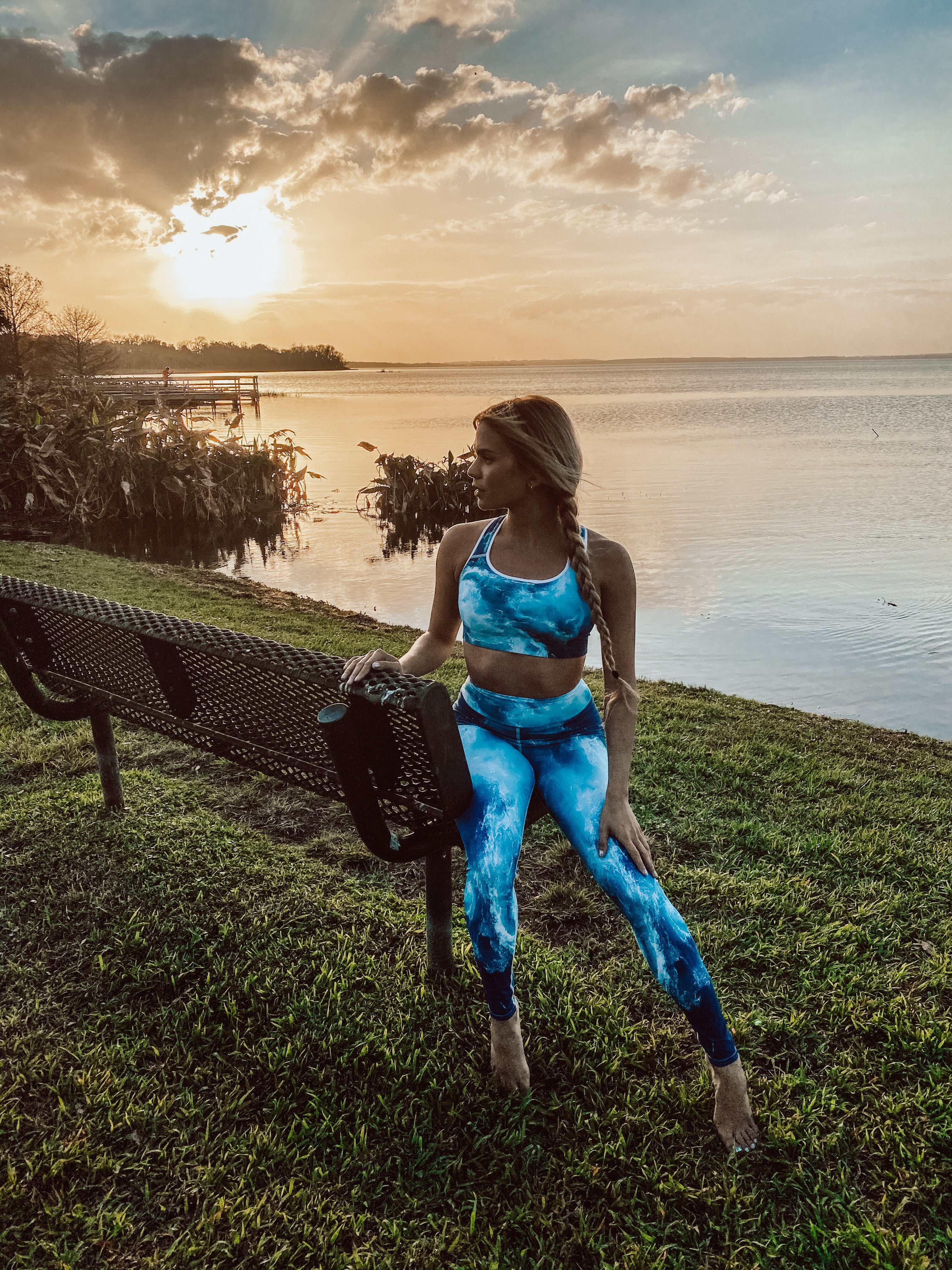 Tranquil Waters Yoga Leggings - High Waisted Stretchy Workout Pants for Women - Perfect for Yoga, Pilates & Gym