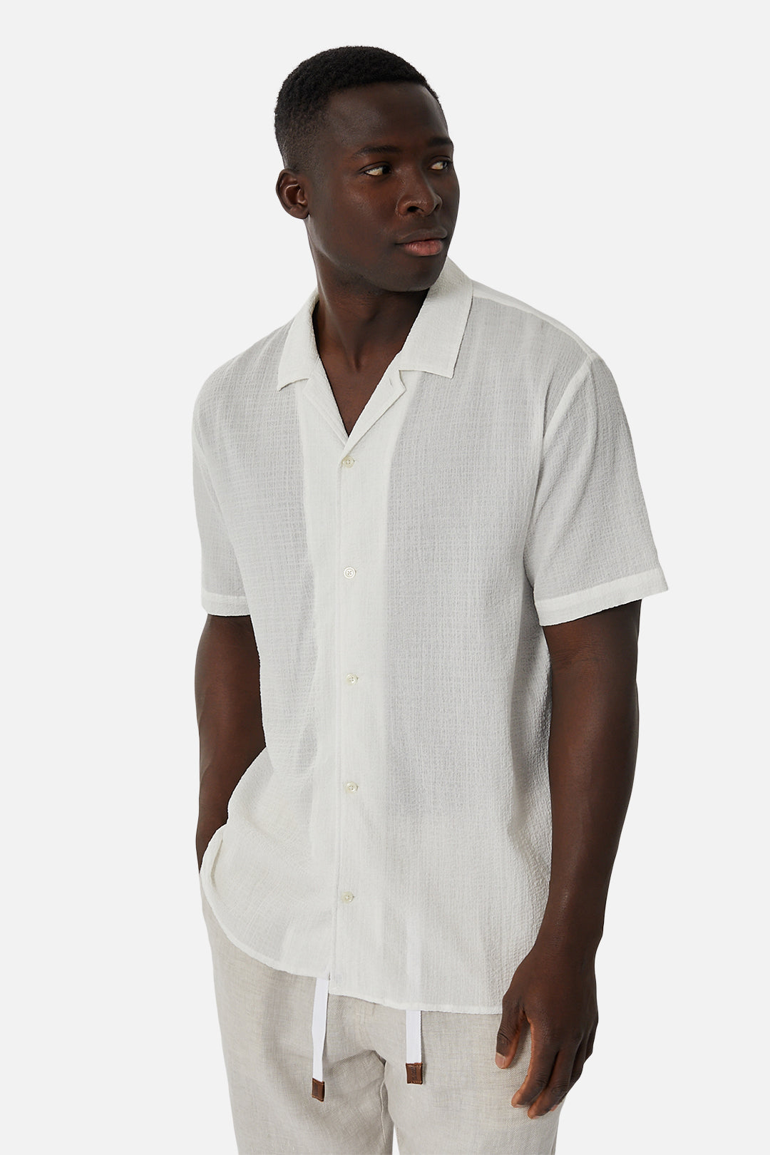 Claro SS Shirt for Men - Premium Short Sleeve Casual T-Shirt in Off White | Comfortable Cotton Blend for Everyday Wear, Street Style & Summer Outfits