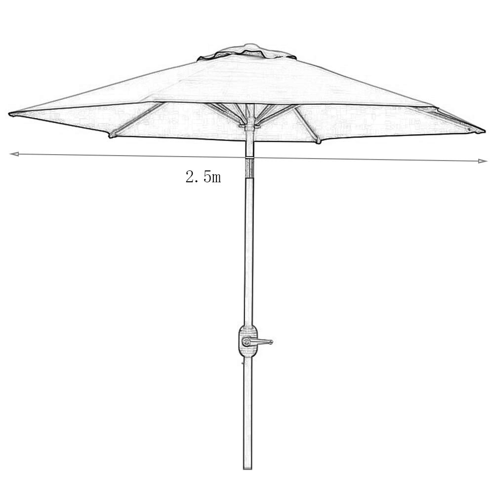2.5m Outdoor Tilt Garden Parasol - Large Sun Shade Umbrella for Patio, Beach & Market - UV Protection & No Base Included - Perfect for Backyard, Poolside & Outdoor Dining