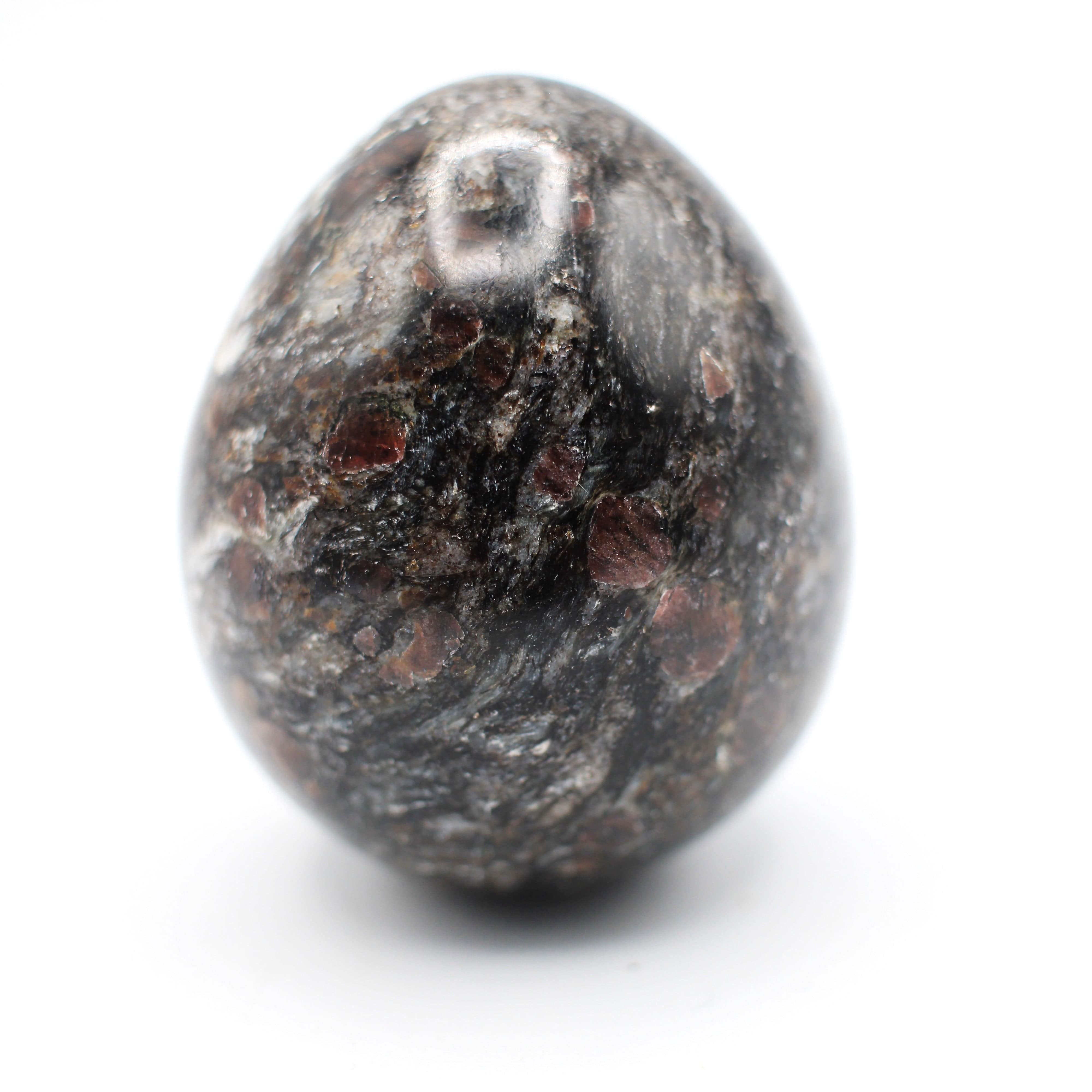Natural Canadian Staurolite Garnet Mica Schist Egg - Unique Healing Crystal for Meditation, Reiki & Home Decor