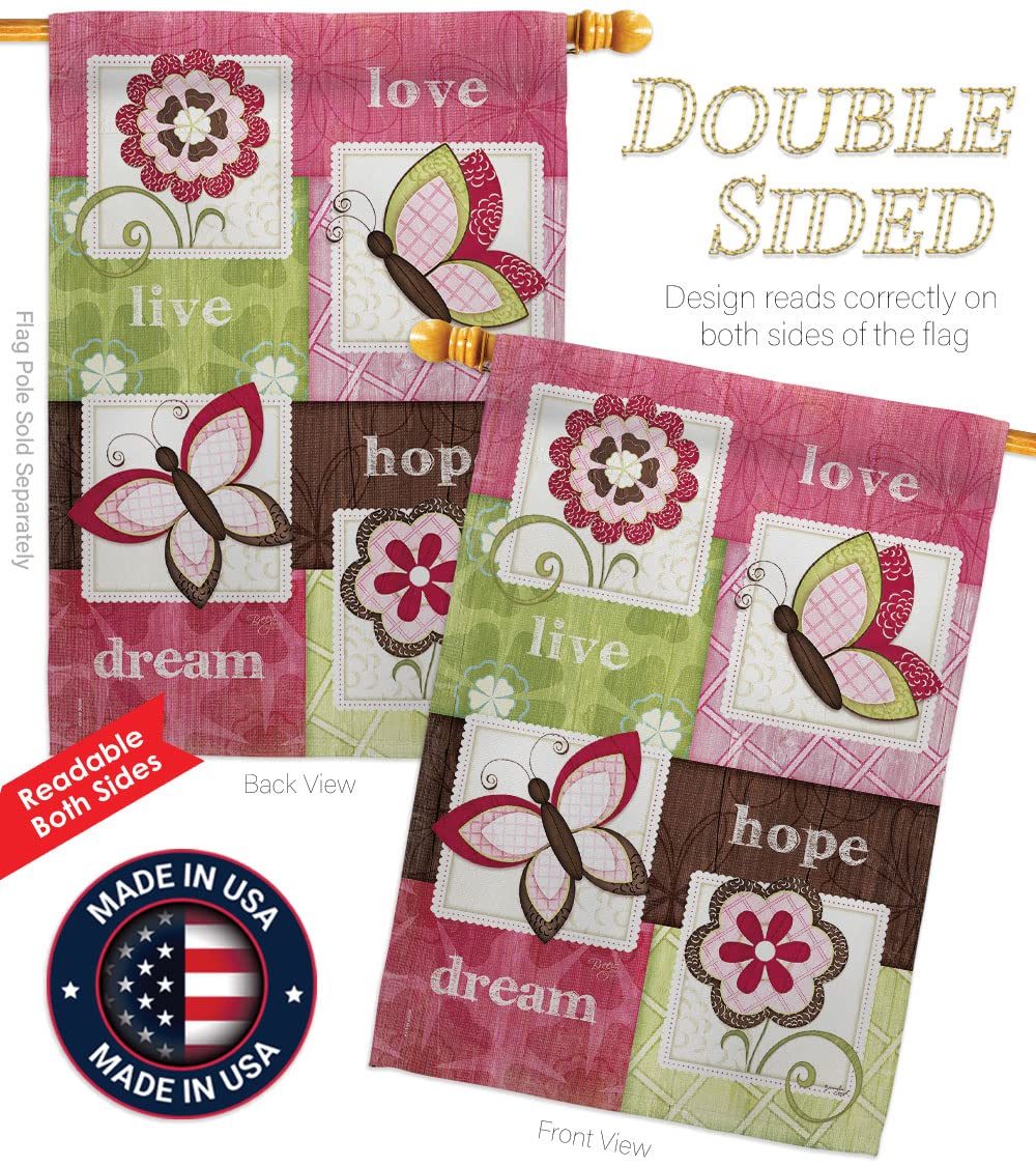 Butterfly Floral House Flag Set 28