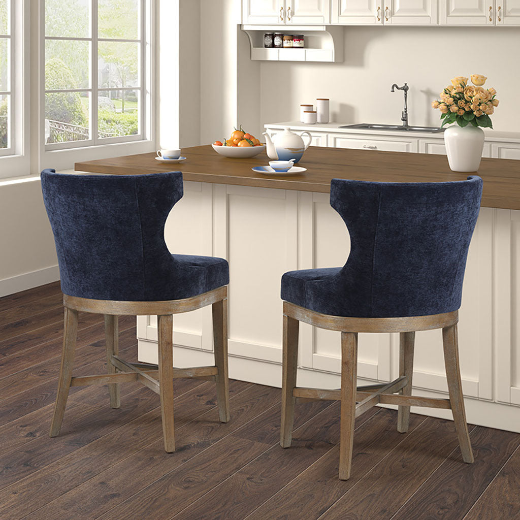 Swivel Counter Stool with Adjustable Height - Modern Bar Stool for Kitchen Island, Breakfast Nook & Home Bar Seating