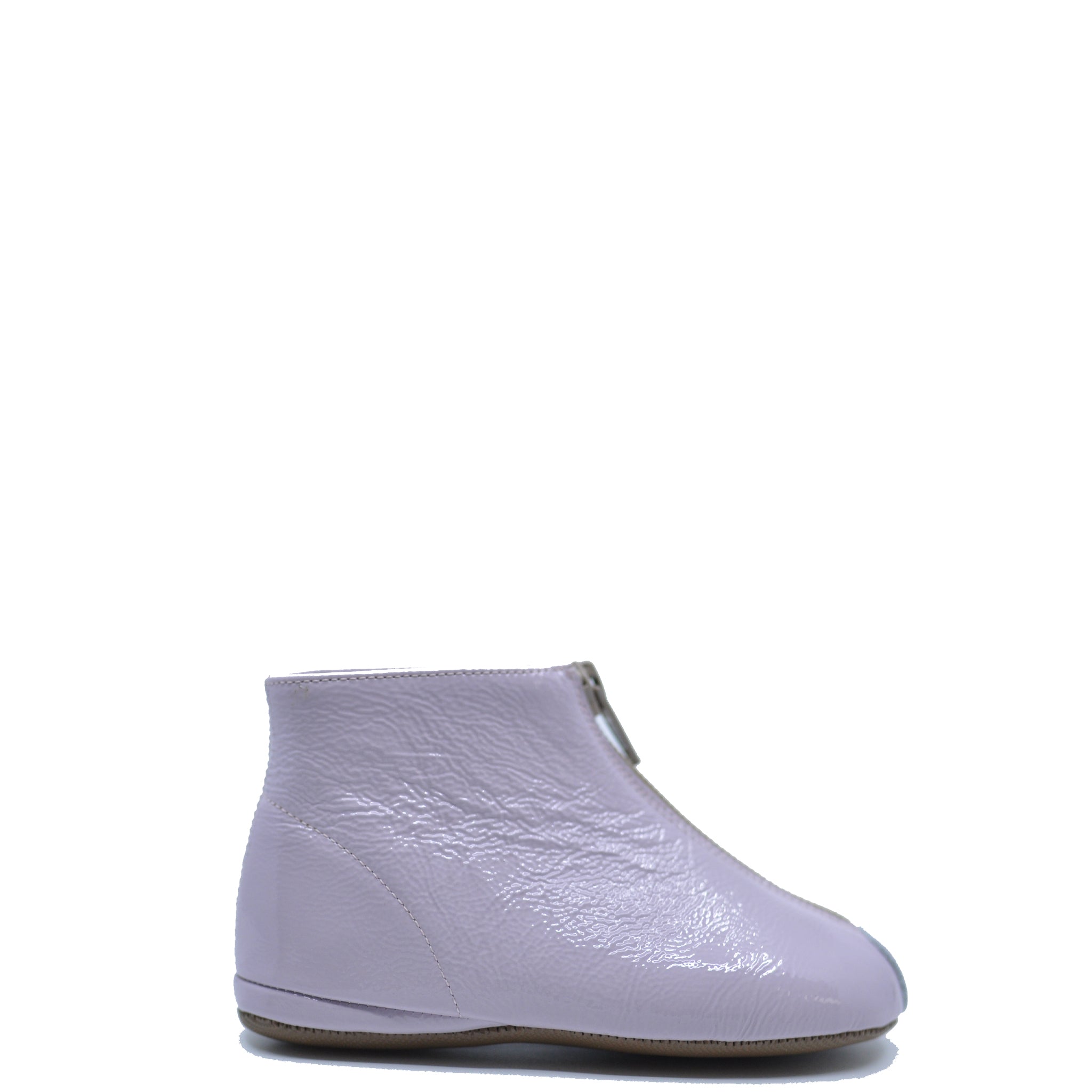 Pepe Women's Lilac Patent Leather Ankle Boots with Zipper - Stylish & Comfortable for Work, Parties & Casual Outfits
