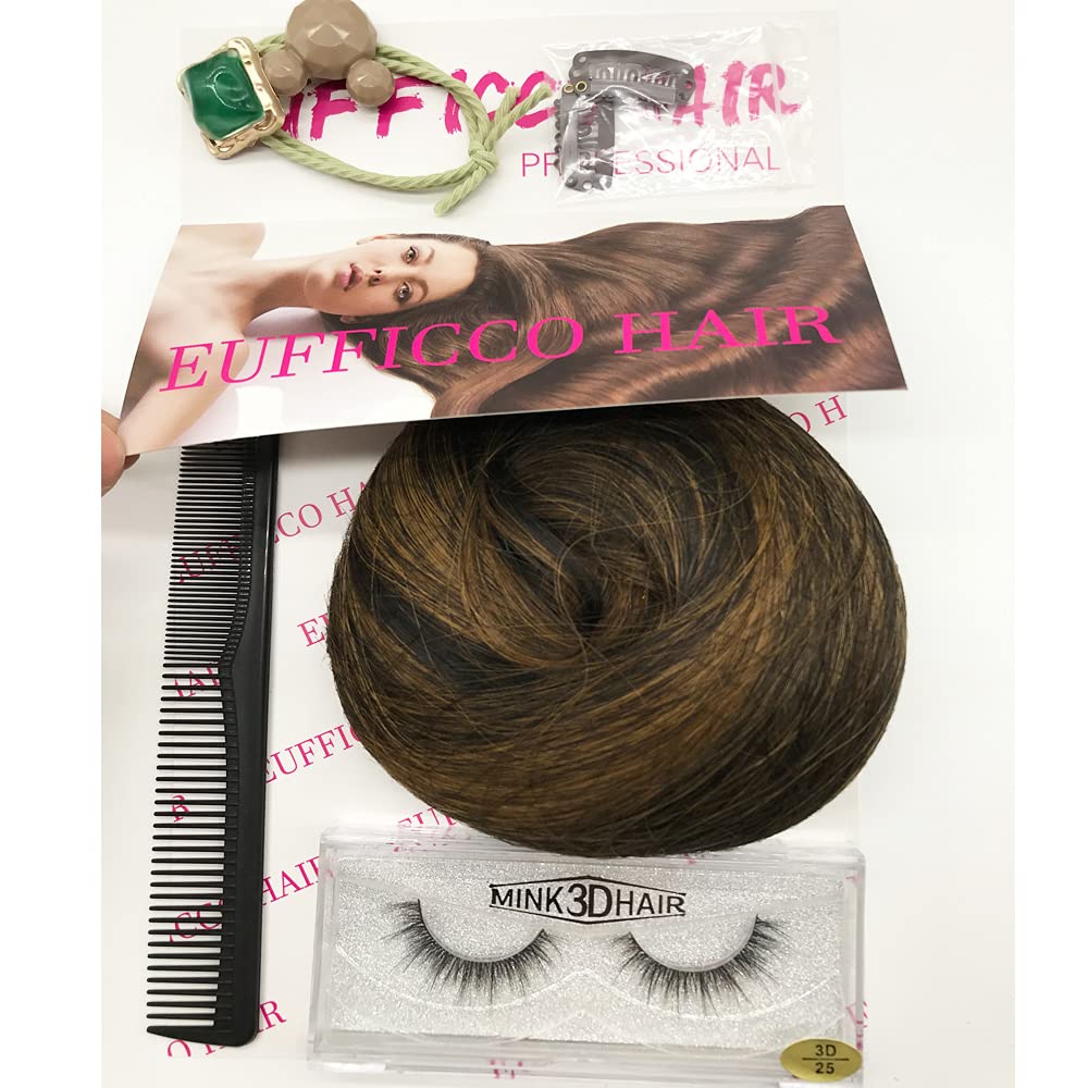 16inch Real Human Hair Clip In Extensions - 16.5inch Length, 100g Double Wefted with Thick Ends & Silky Soft Texture in Piano/Off Black/Chestnut Blonde Highlights | Perfect for Daily Styling, Parties & Special Occasions