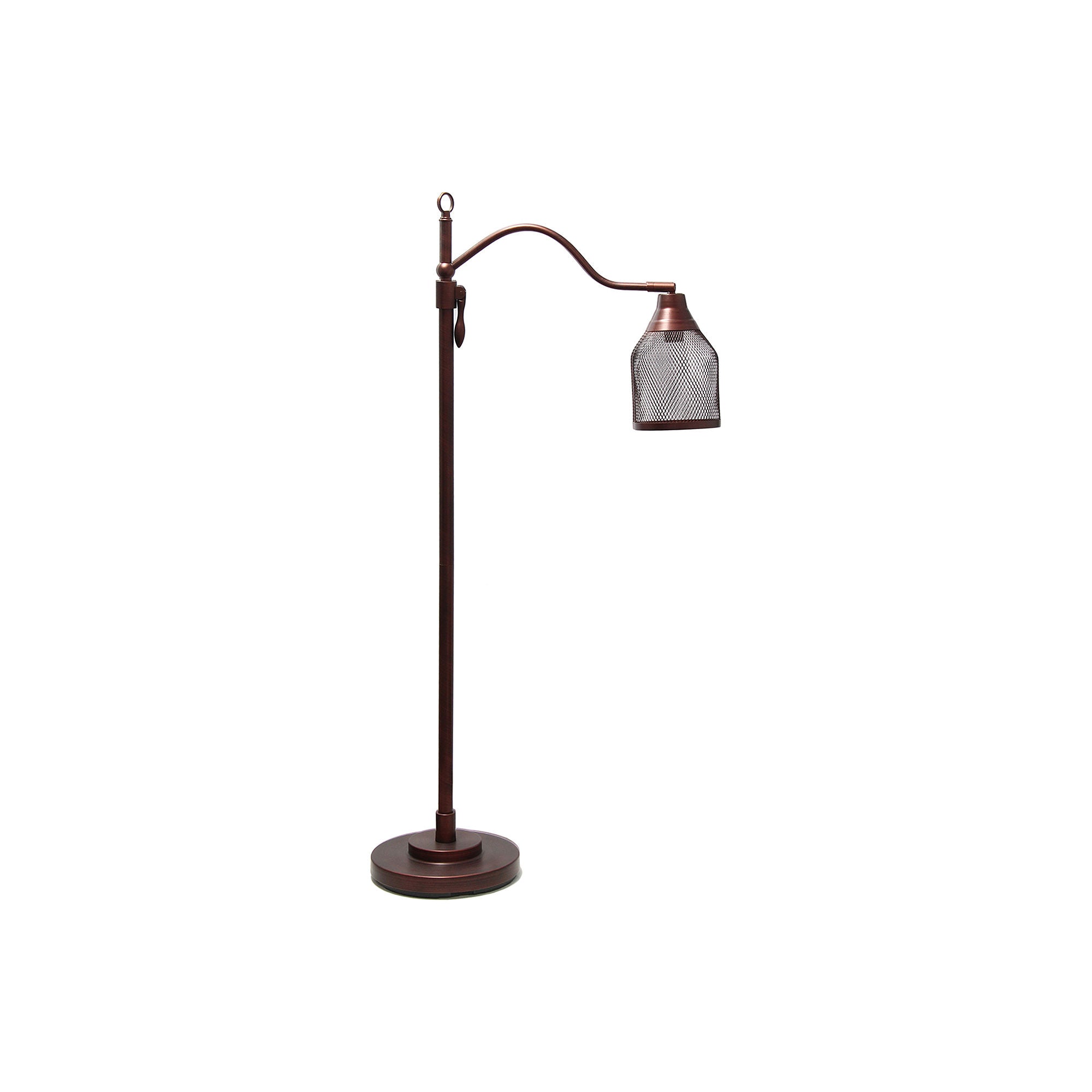 Stylish Arched Metal Mesh Shade Floor Lamp in Red Bronze - Modern Home Decor for Living Room, Bedroom & Office Lighting