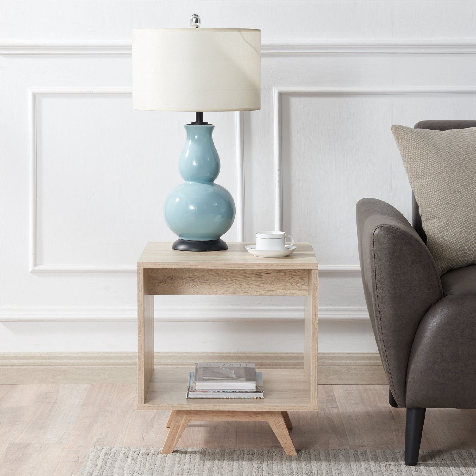 Tauris™ Metro End Table - Light Oak Finish - Modern Side Table for Living Room, Bedroom & Office - Perfect for Small Spaces & Home Decor