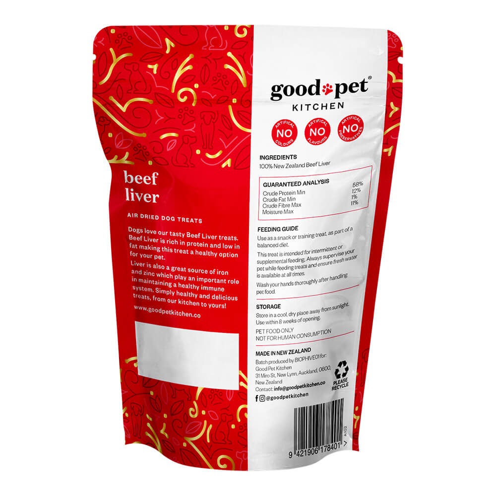Premium Air-Dried Beef Liver Dog Treats - 2.8oz | All-Natural, Grain-Free Training Snacks for Dogs | Perfect for Obedience Training & Outdoor Adventures
