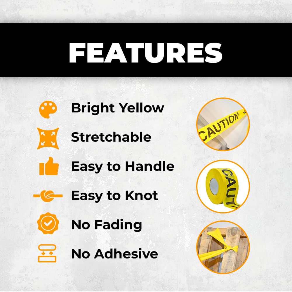 WOD BRC-BWLB High Visibility Barricade Caution Tape - 6 Inch x 1000 Feet, Bright Blue with Bold Black 'CAUTION BURIED WATER LINE BELOW' Text - Heavy Duty Non-Adhesive Safety Tape for Construction Sites, Utility Work & Hazard Marking