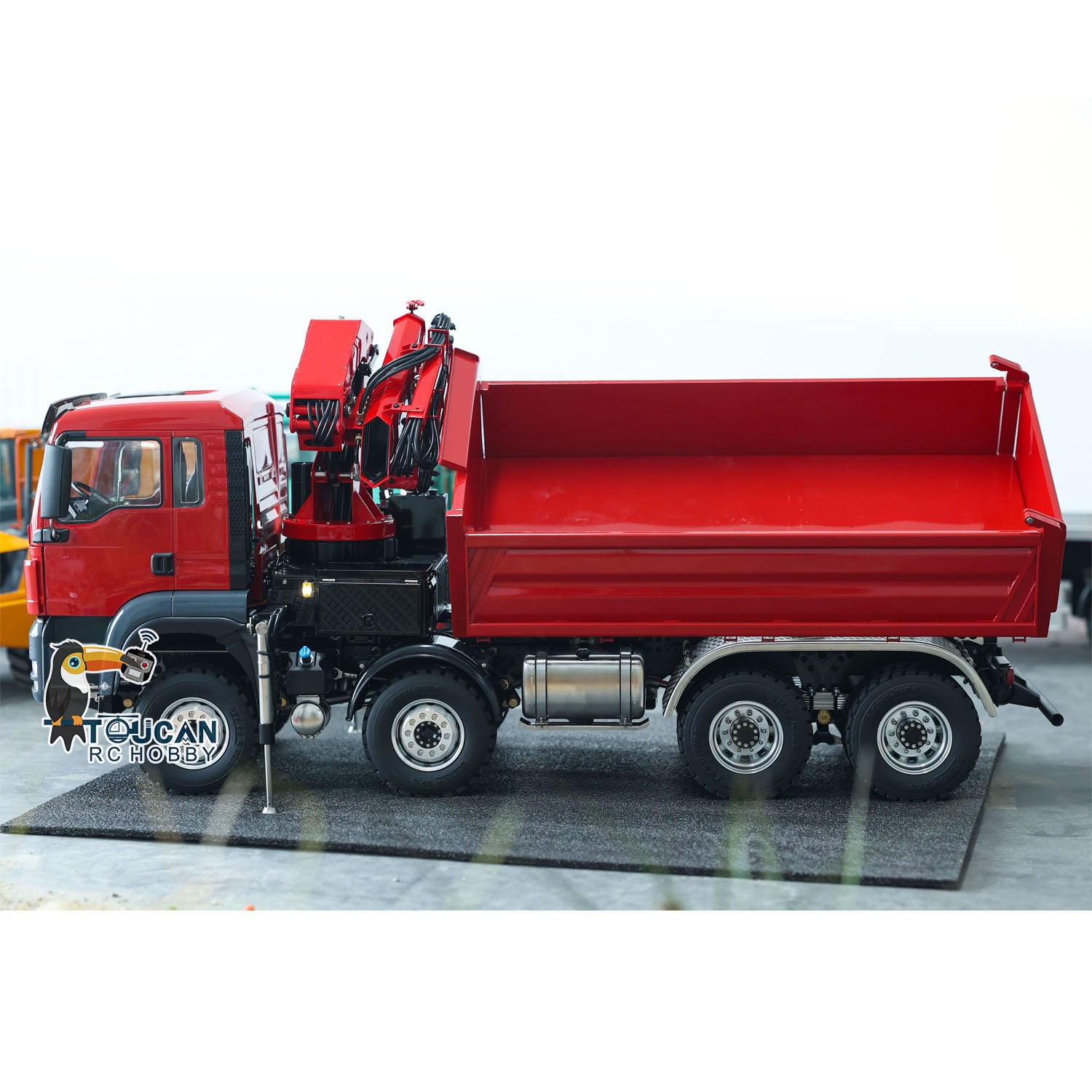 LESU 1/14 Scale RC Hydraulic Dump Truck - 8X8 Remote Controlled Crane Dumper Tipper Toy Car - Ready to Run DIY Hobby Model for Construction Site Play & Collectors
